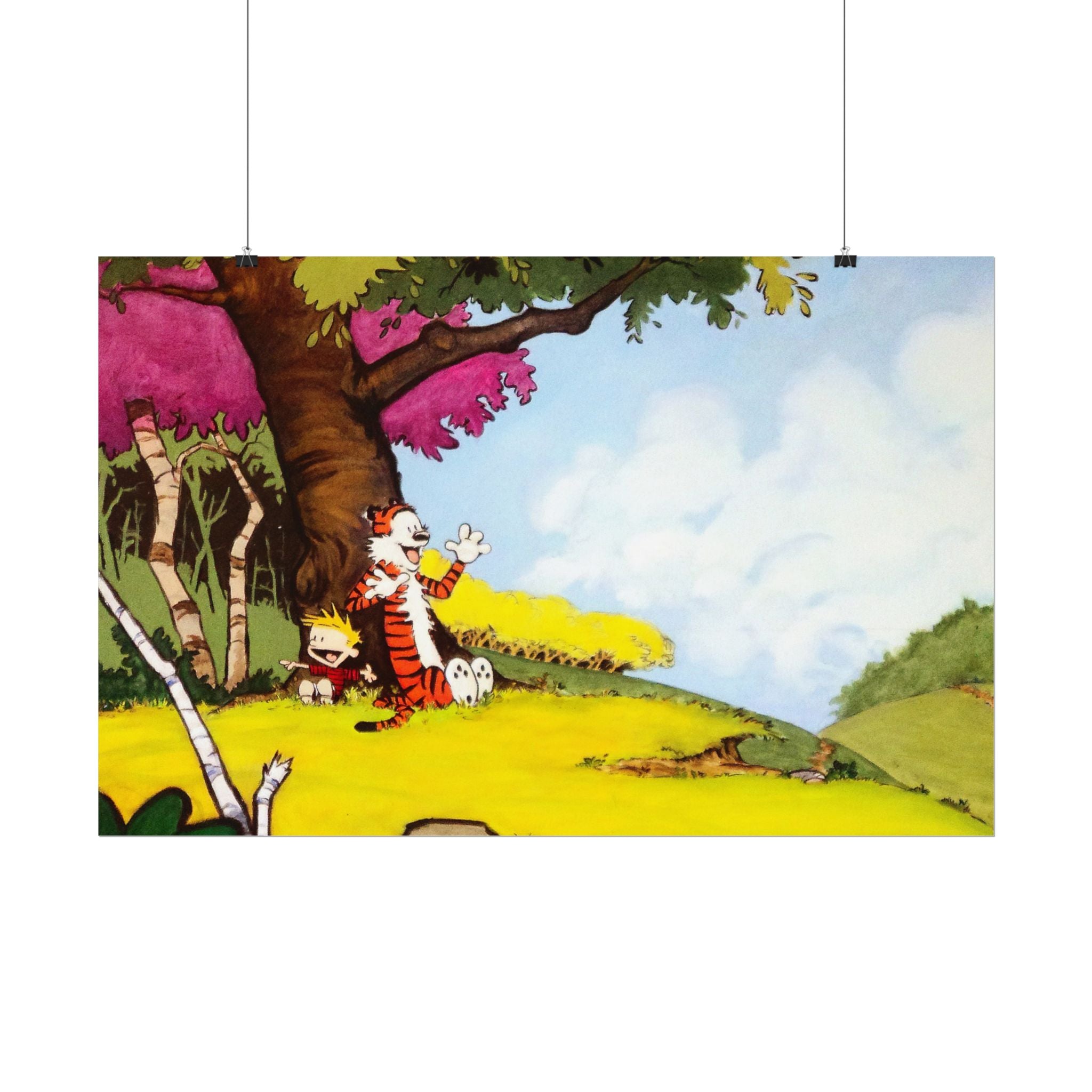 Calvin and Hobbes Poster Wall Art - Nostalgic Cartoon Wall Decor - Unique Birthday Gift for Fans - Timeless Comic Book Design
