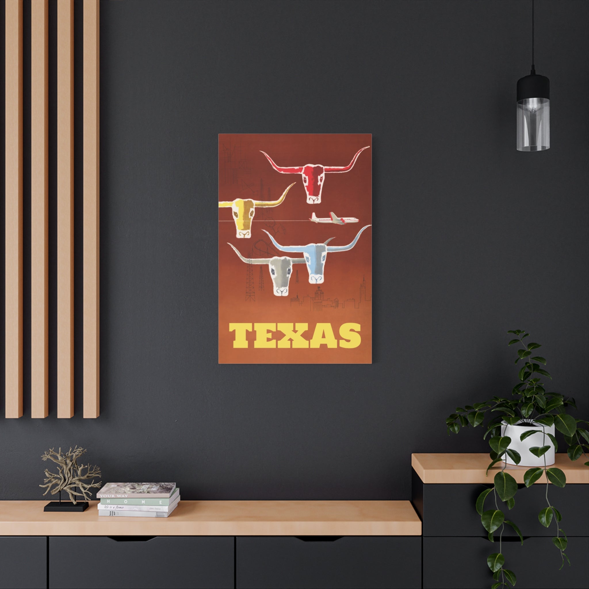 canvas-print-texas-travel-wall-art-texas-decor-longhorn-skull-matte-stretched-artwork-texas-gift-lone-star-state-souvenir