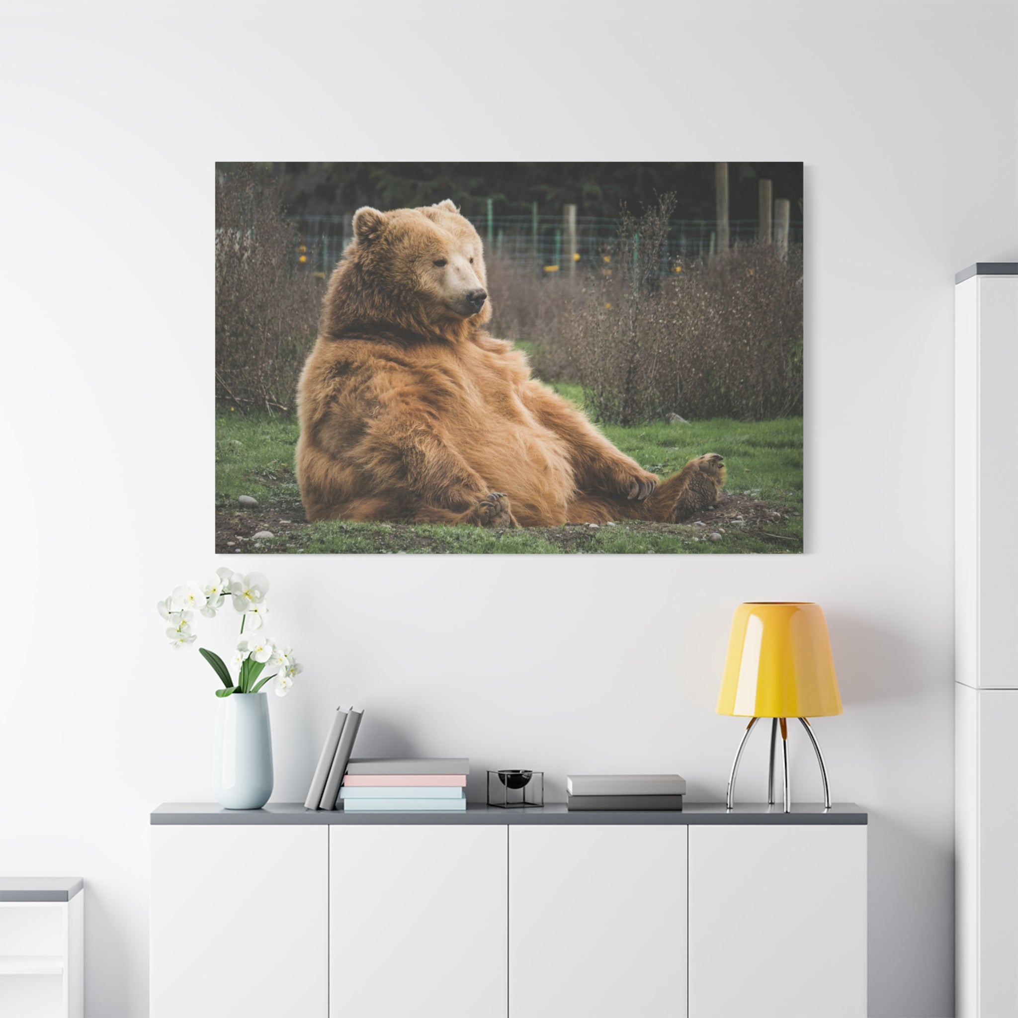 canvas-print-sitting-bear-nature-animal-art-wall-decor-wildlife-artwork-forest-cabin-decor-woodland-nursery-wall-art-outdoor-
