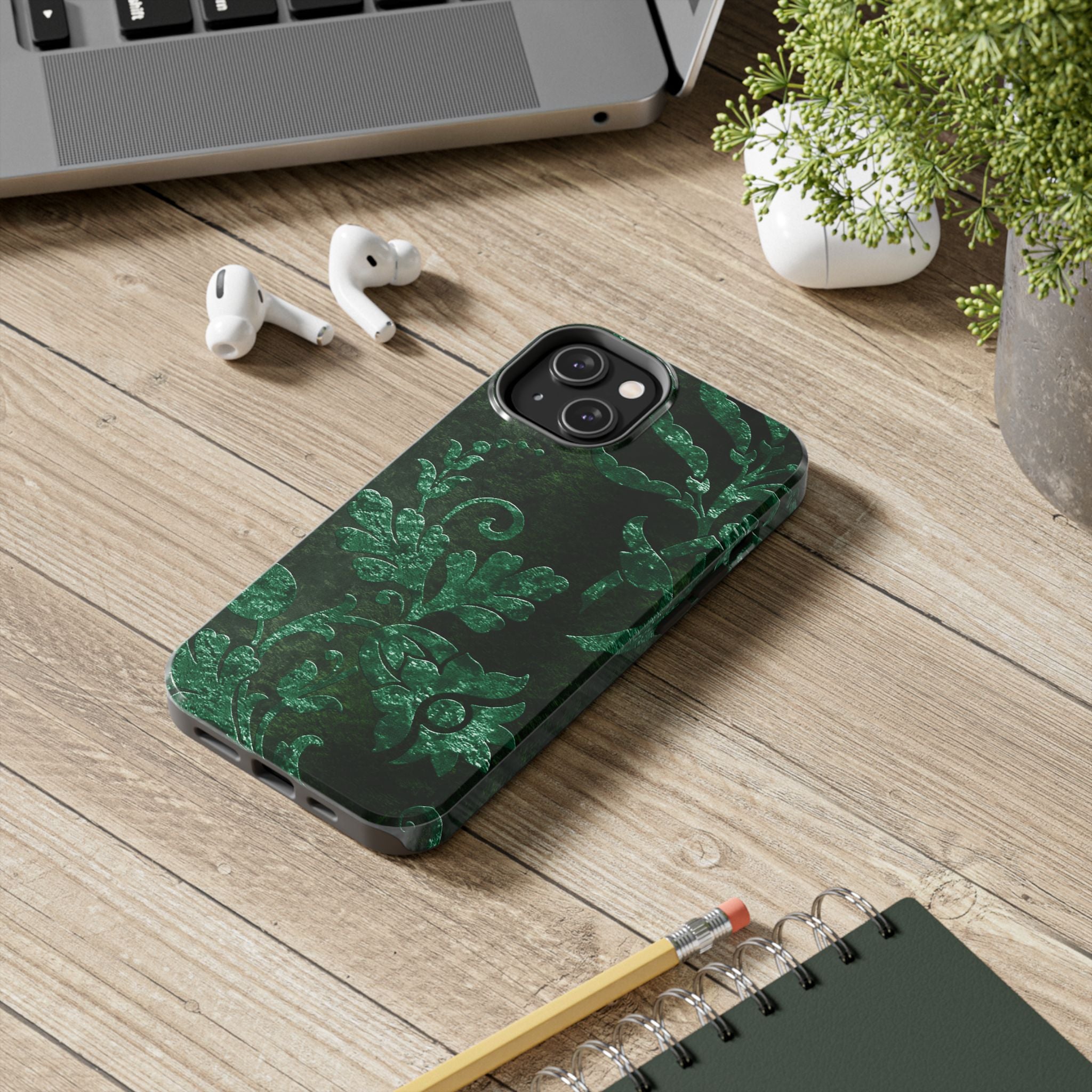embossed-emerald-velvet-tough-phone-case-protective-iphone-cover-heavy-duty-phone-case-rugged-phone-case-durable-smartphone-c