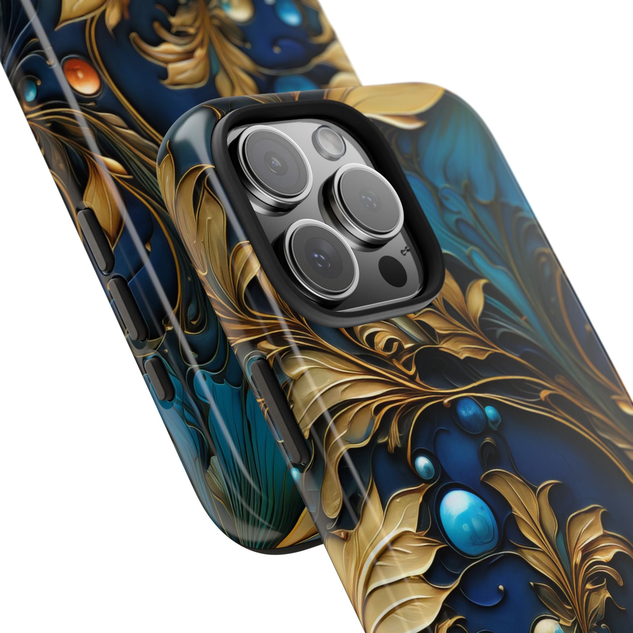 textured-art-nouveau-floral-tough-phone-case-cottagecore-iphone-case-unique-floral-phone-cover-vintage-style-iphone-case-prot
