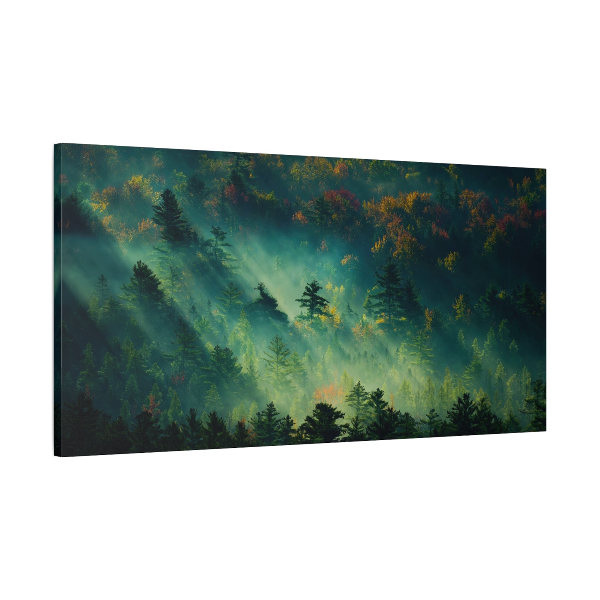 canvas-print-foggy-forest-nature-mist-wall-art-matte-stretched-canvas-landscape-scenery-woods-decor-nature-lover-gift-rustic-