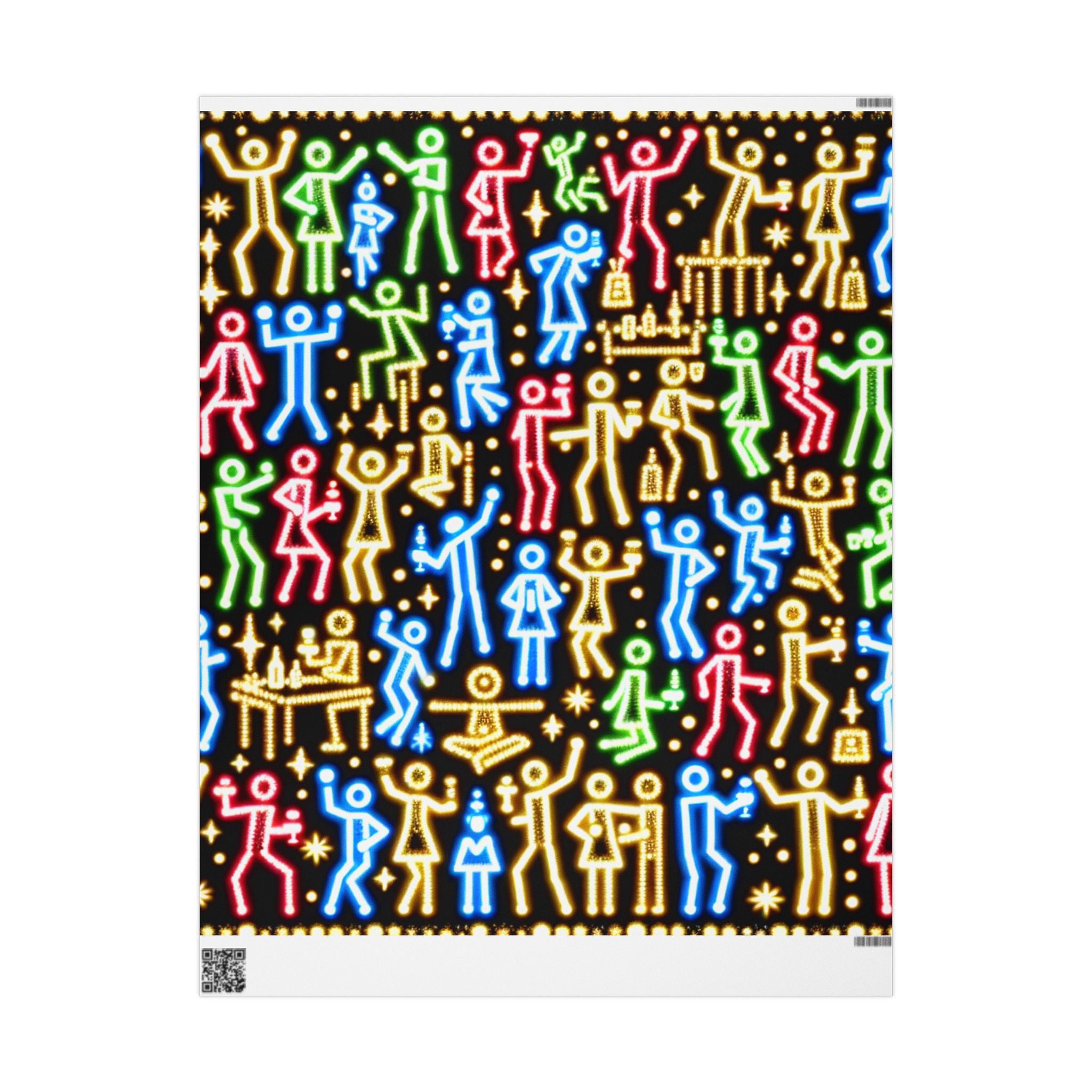 party-stick-figures-gift-wrap-celebration-wrapping-paper-roll-for-birthdays-graduations-holidays-presents-fun-party-decor-col