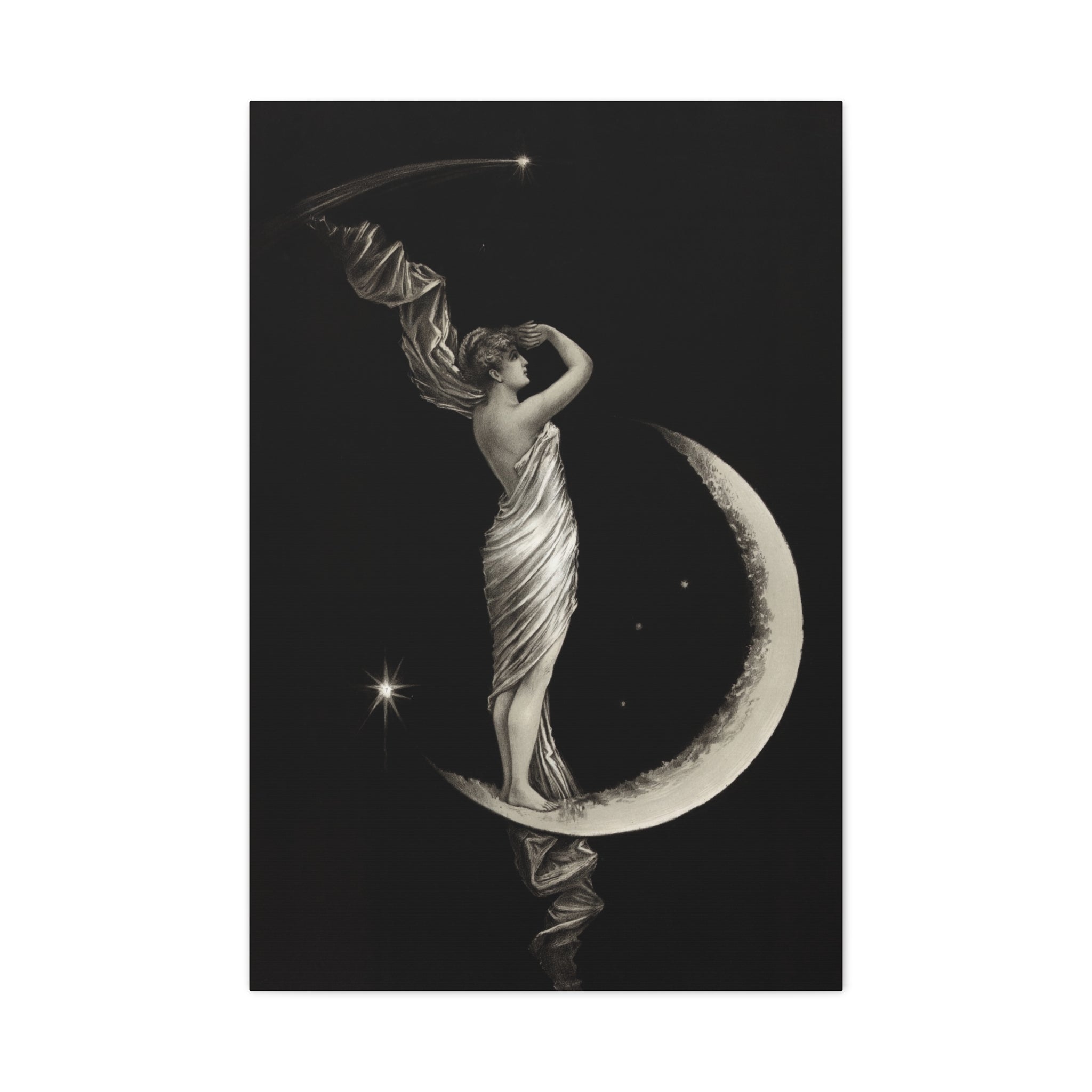 canvas-print-the-universal-favorite-1889-by-geo-h-walker-black-and-white-retro-art-moon-decor-comet-art-matte-canvas