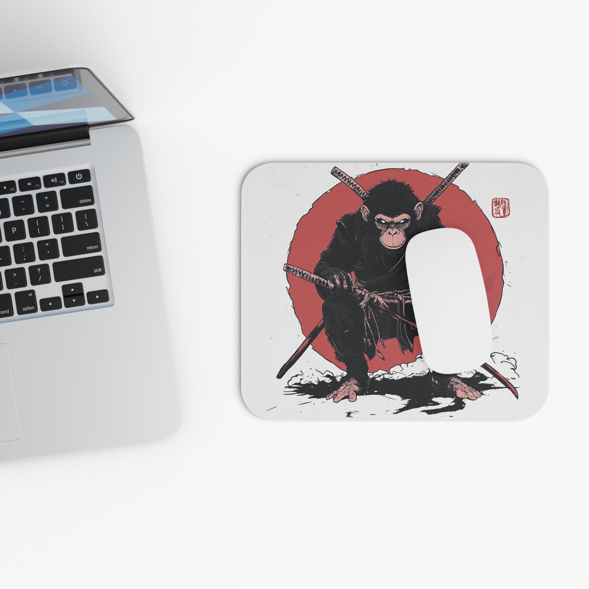 ninja-monkey-mouse-pad-japanese-samurai-design-ninja-warrior-small-mouse-pad