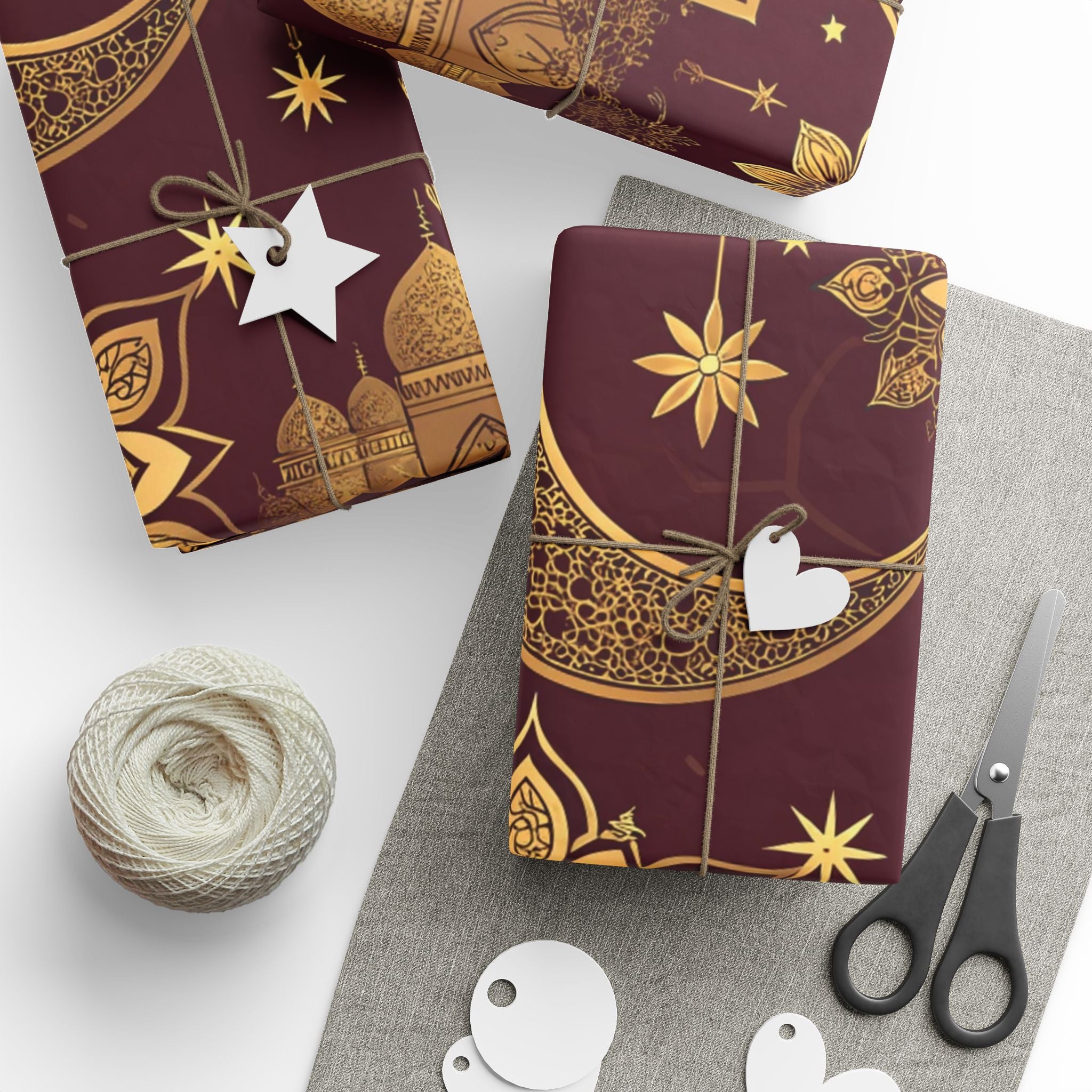 ramadan-night-wrapping-papers-islamic-crescent-moon-gift-wrap-mosque-silhouette-eid-holiday-supplies-festive-present-packagin