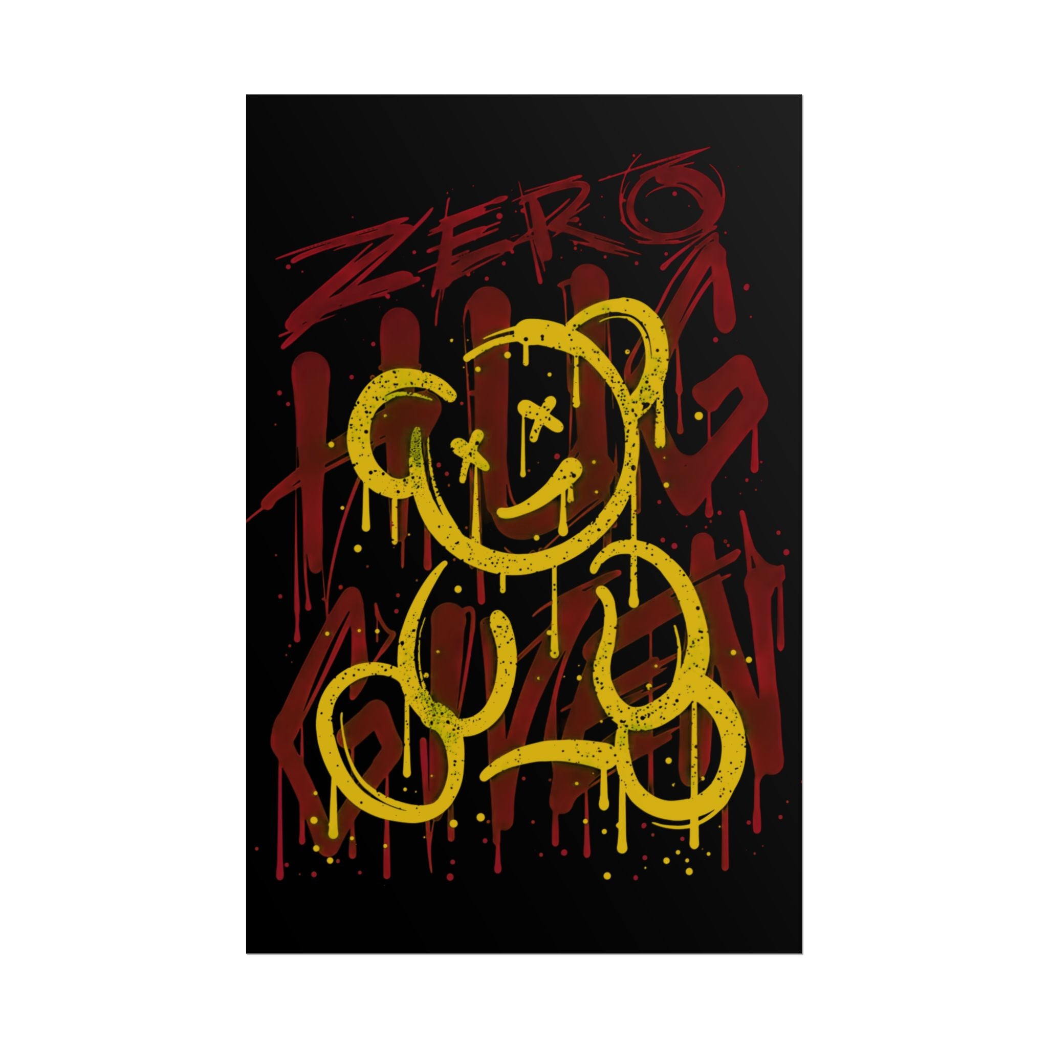 zero-hug-given-poster-print-teddy-bear-print-graffiti-wall-art-fun-wall-art-moody-wall-art-emotional-wall-decor