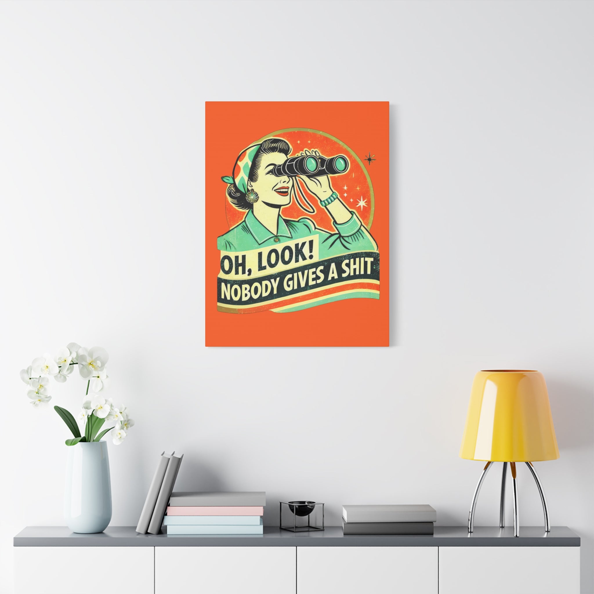canvas-wall-art-funny-retro-woman-humorous-home-decor-matte-stretched-print-gift-for-her-vintage-style-poster-unique-wall