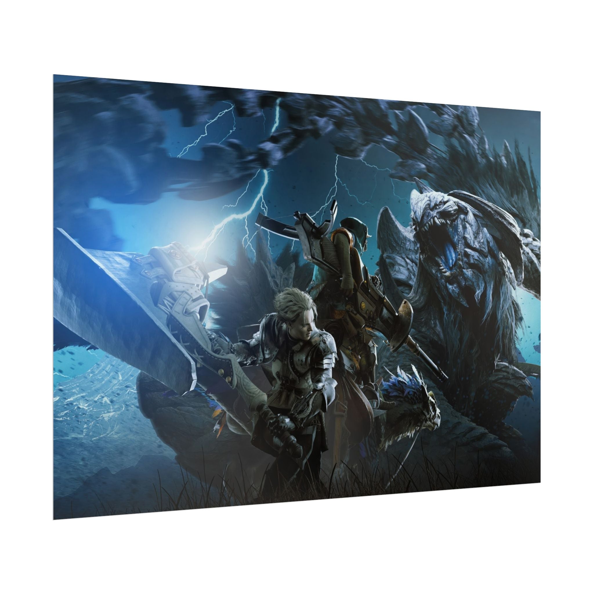 monster-hunter-poster-wall-art-matte-print-home-decor-gaming-poster-art-gamer-gift-video-game-art-hunter-fan