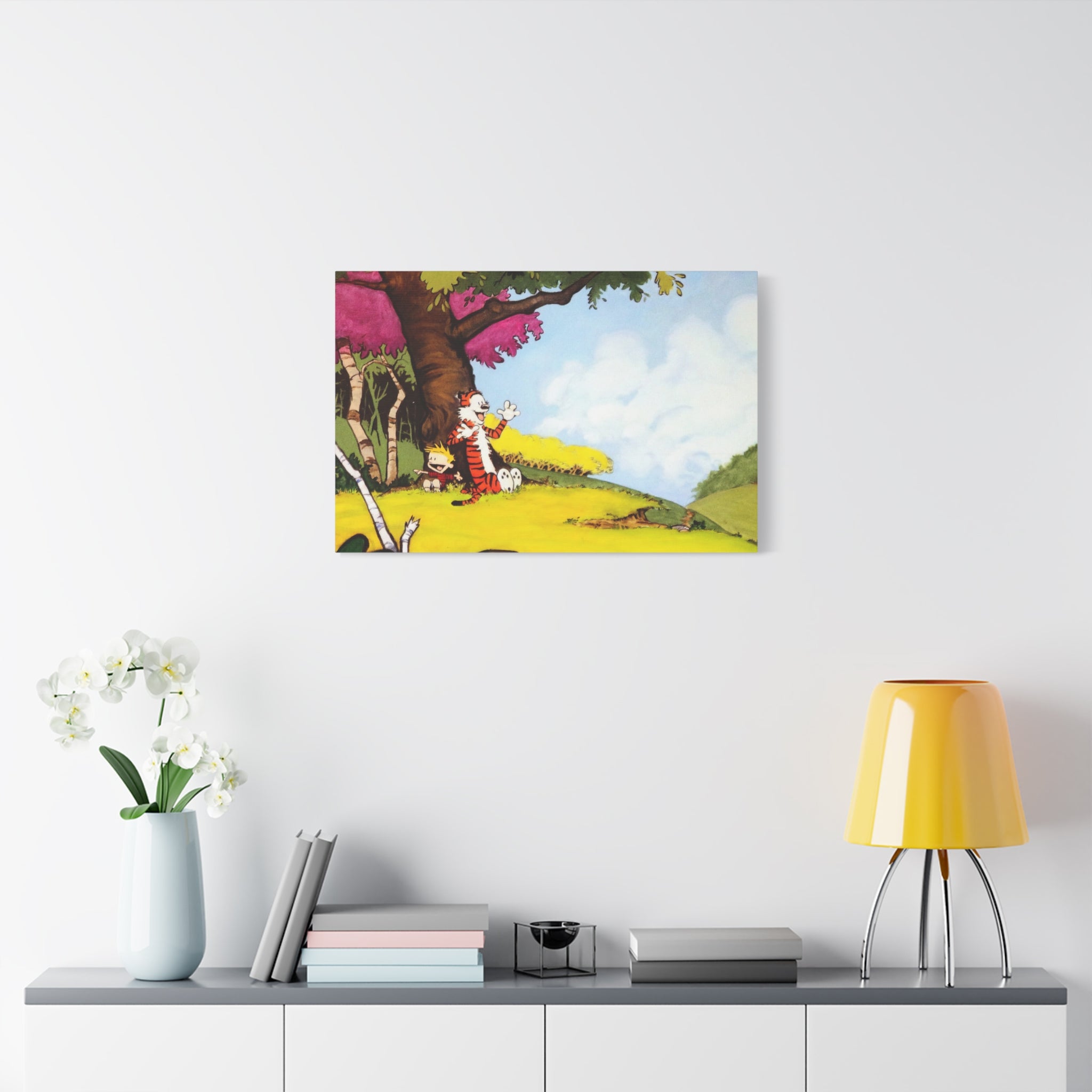 Calvin and Hobbes Canvas Wall Art - Nostalgic Comic Strip Poster for Kids Room & Nursery Room Decor - Adventure Theme Print