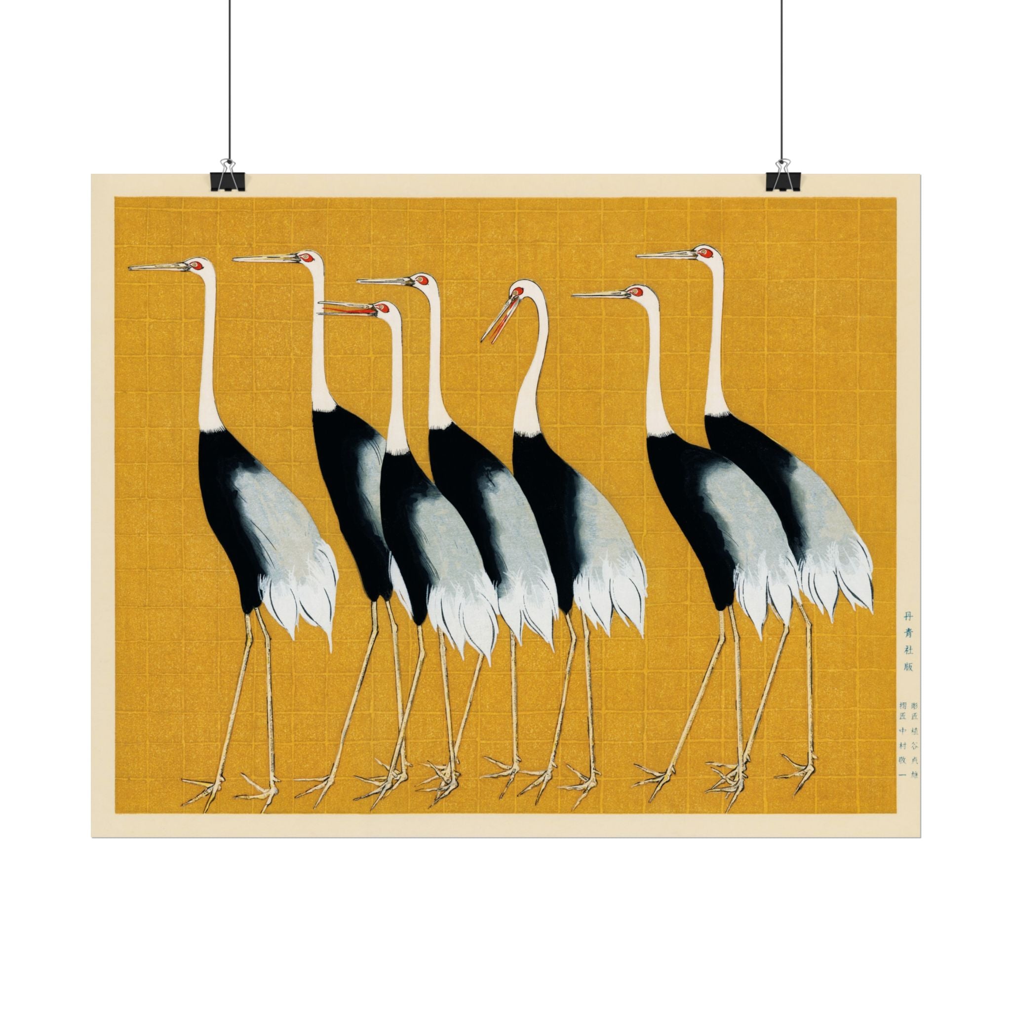 Japanese Red Crown Crane Poster Wall Art, Home Decor, Housewarming Gift, Poster Print, Japanese Poster Wall Decor
