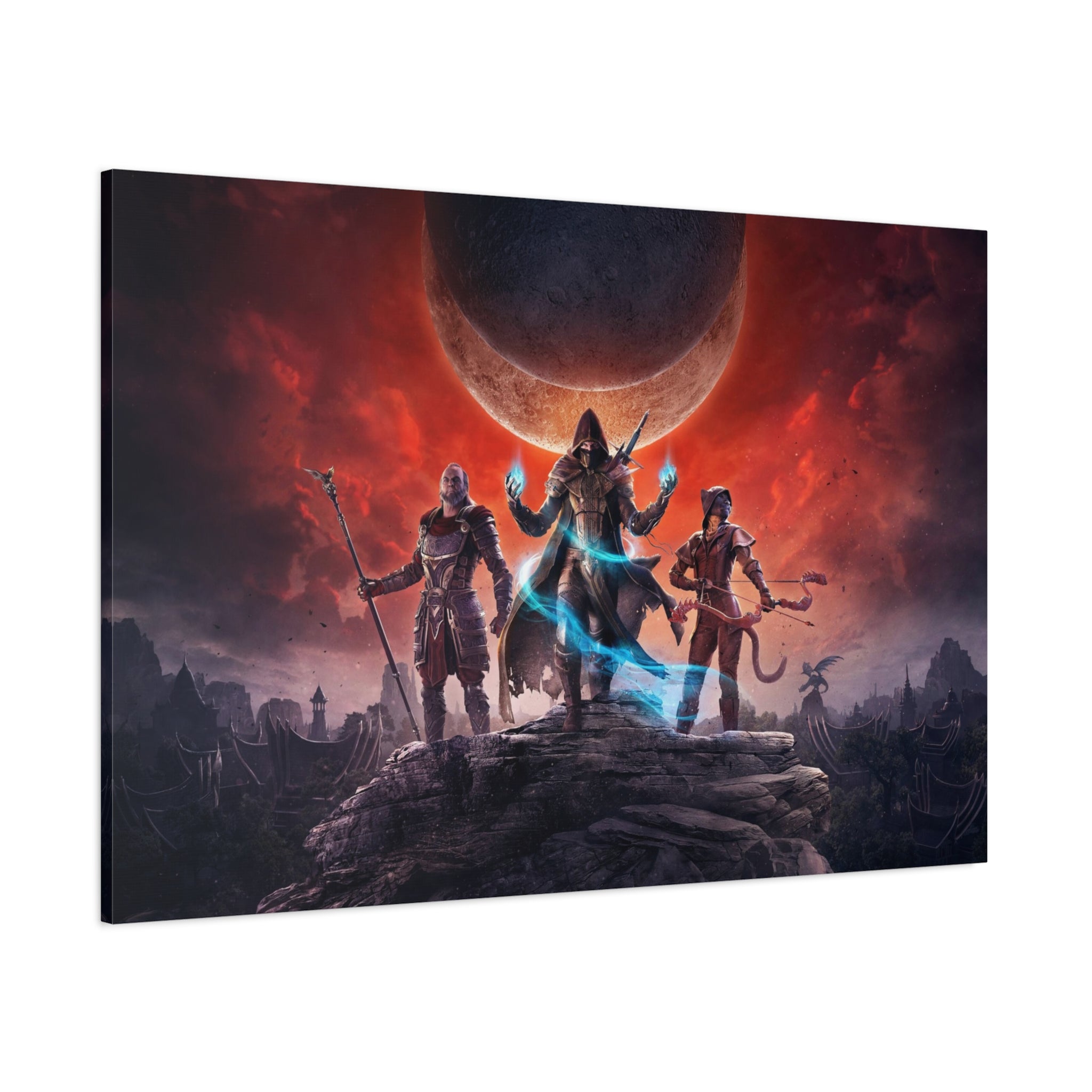 The Elder Scrolls Elsweyr, Skyrim Canvas Wall Art - Dragon Game Canvas Print Room Decor, Gaming Wall Art, Skyrim Gift