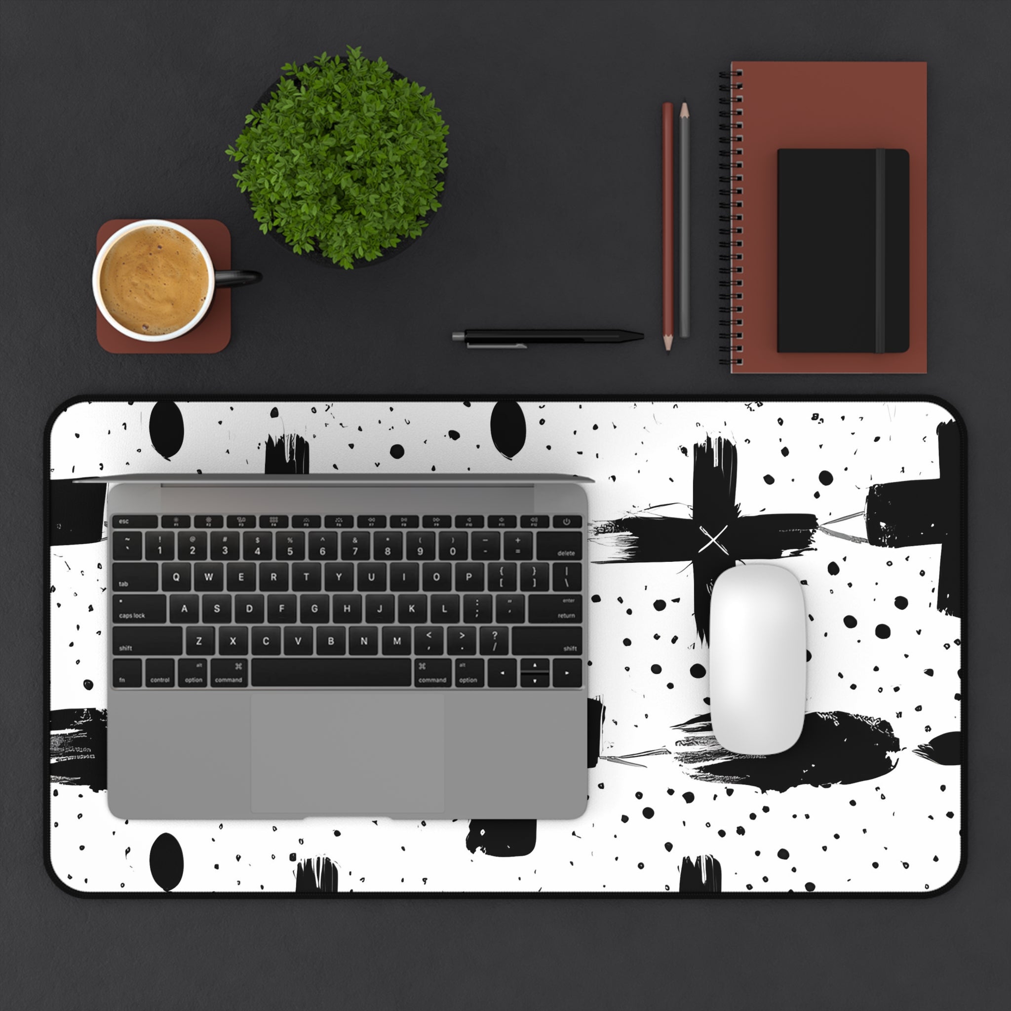plus-monochrome-mouse-pad-black-and-white-face-desk-mat-sleek-black-and-white-desk-pad-modern-minimalist-mouse-pad