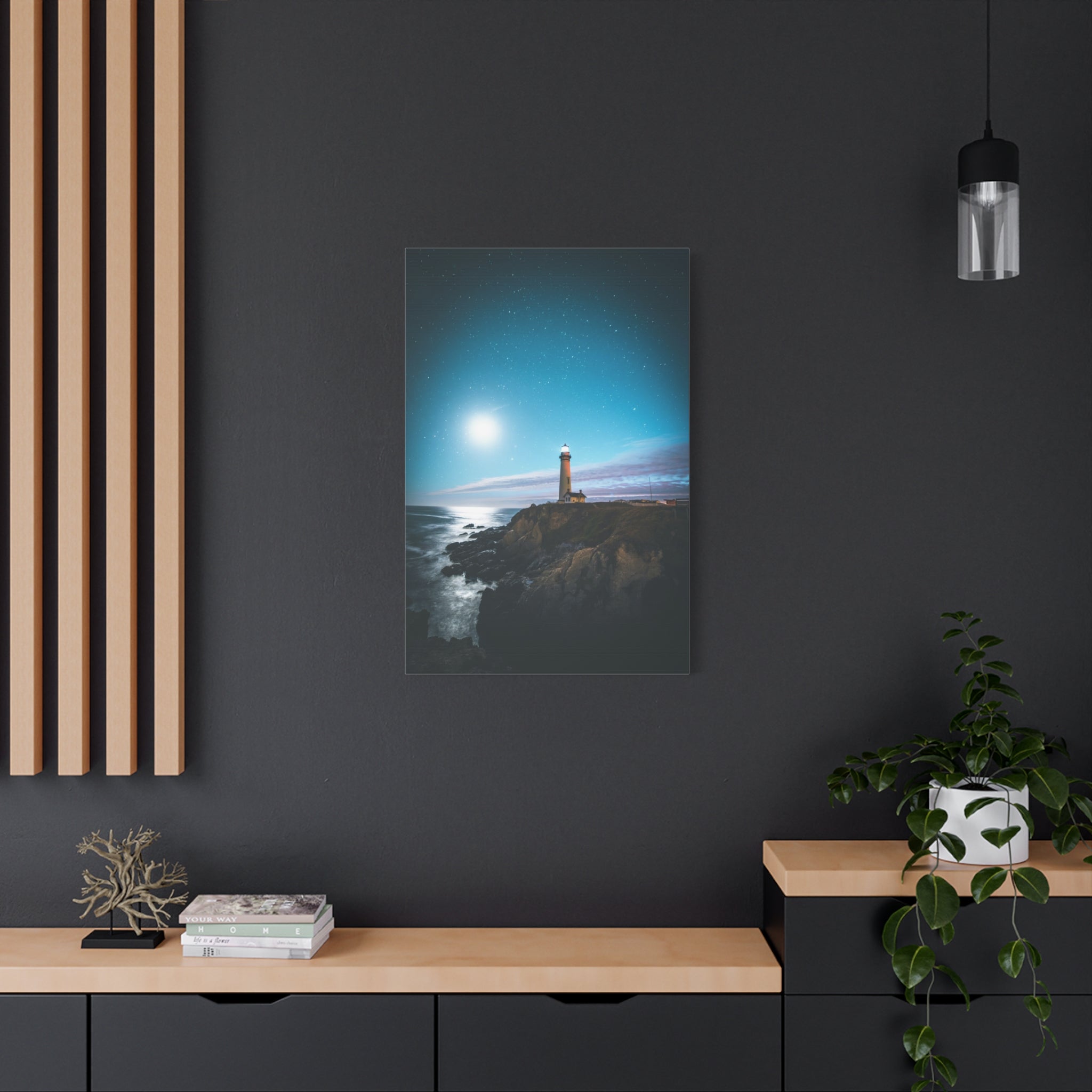 canvas-print-lighthouse-on-rock-matte-canvas-stretched-1-25-inch-coastal-wall-art-nautical-decor-beach-house-decoration-seasi