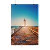 lighthouse-on-rock-poster-print-coastal-wall-art-nautical-decor-beach-house-decoration-seaside-wall-sunset-wall-decor