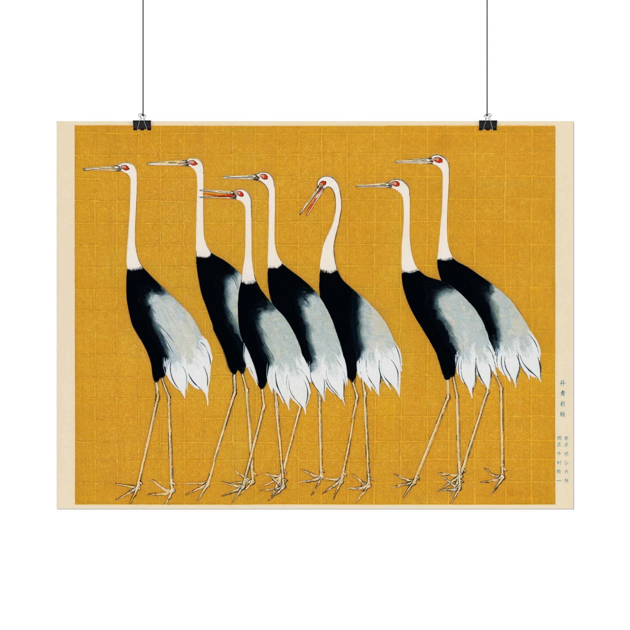 Japanese Red Crown Crane Poster Wall Art, Home Decor, Housewarming Gift, Poster Print, Japanese Poster Wall Decor