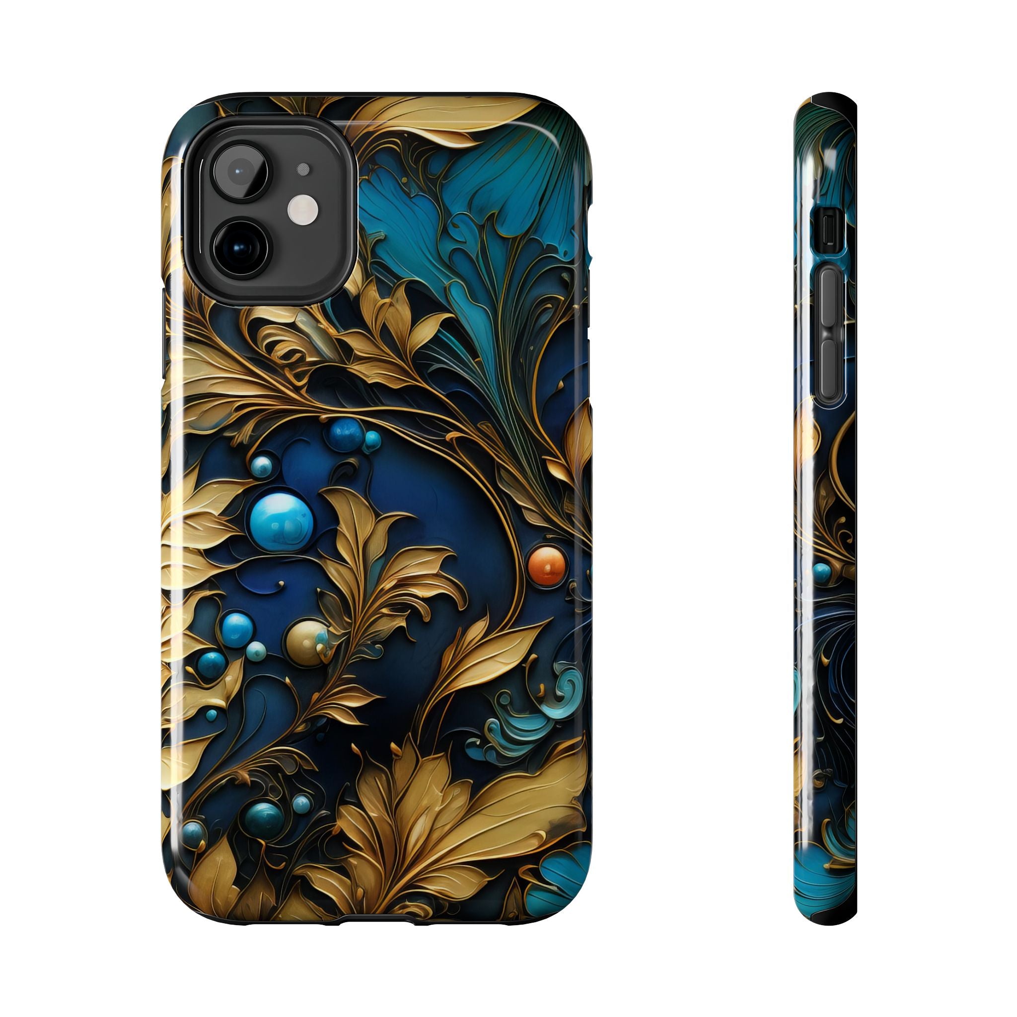 textured-art-nouveau-floral-tough-phone-case-cottagecore-iphone-case-unique-floral-phone-cover-vintage-style-iphone-case-prot