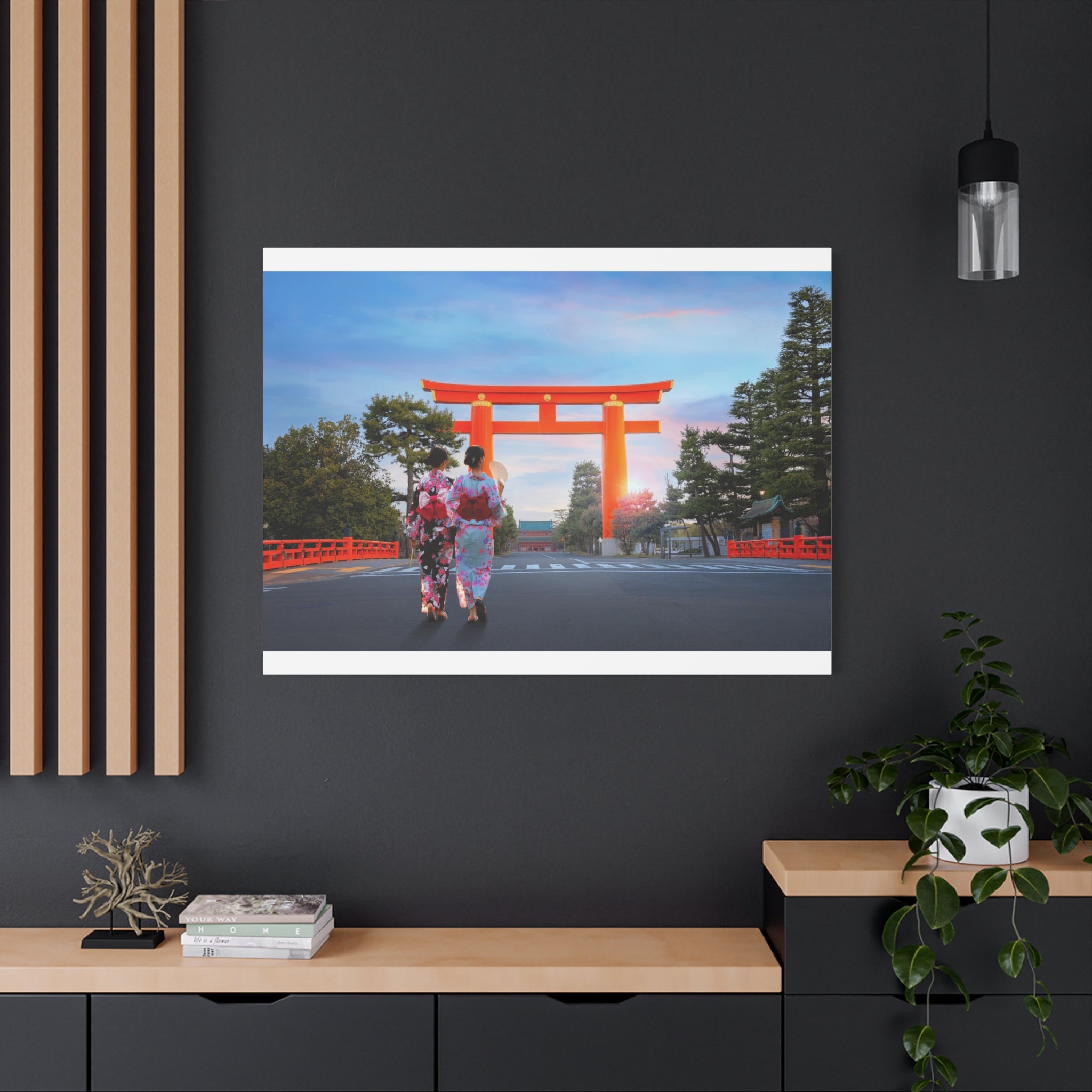 canvas-art-japanese-torri-gate-geisha-wall-decor-matte-stretched-artwork-home-decoration-asian-inspired-painting-oriental-roo