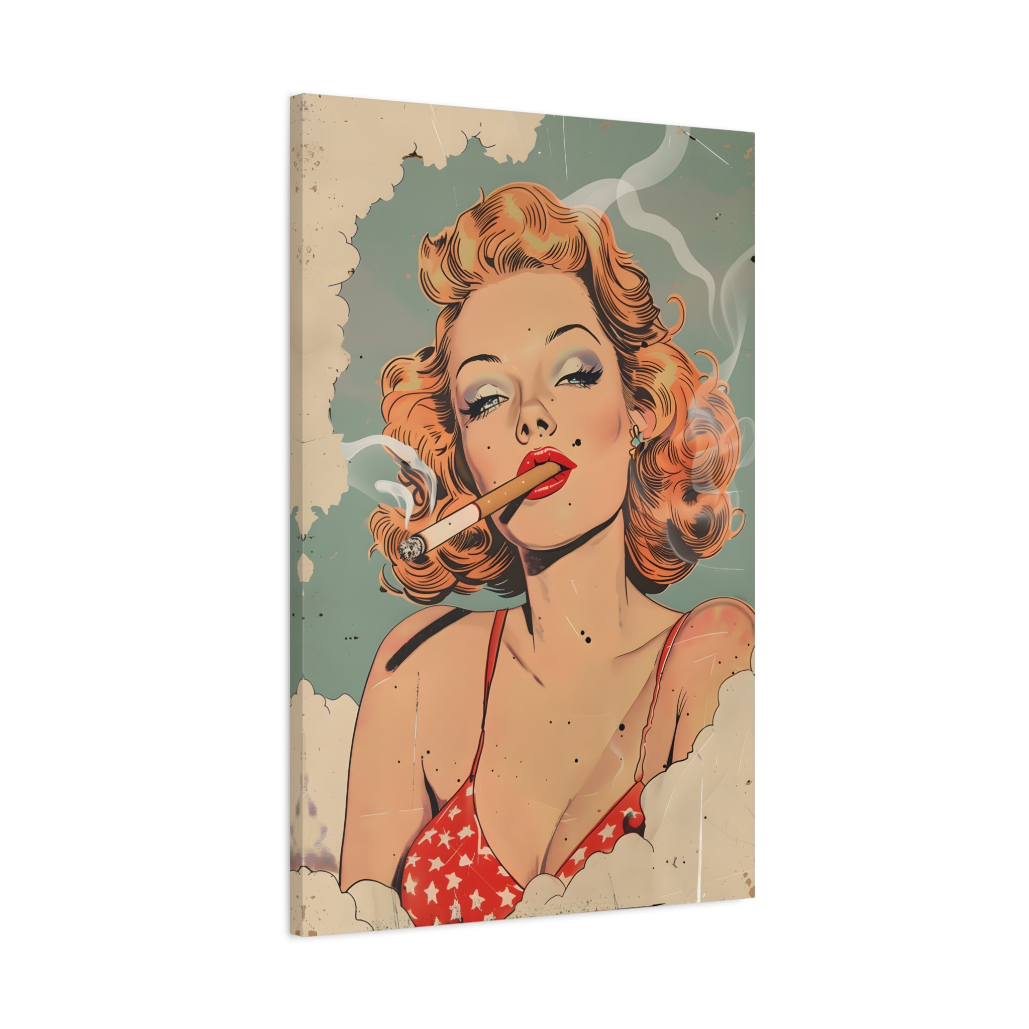 vintage-pin-up-girl-canvas-print-matte-canvas-stretched-wall-art-retro-pinup-poster-pin-up-illustration-home-decor-wall-hangi