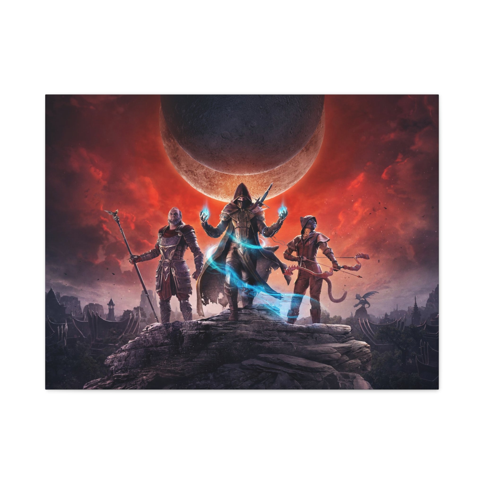 The Elder Scrolls Elsweyr, Skyrim Canvas Wall Art - Dragon Game Canvas Print Room Decor, Gaming Wall Art, Skyrim Gift