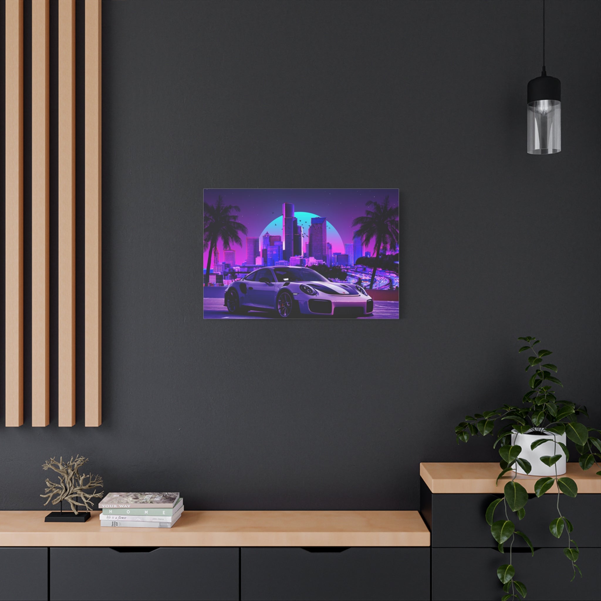canvas-print-porsche-gt2-neon-retro-cityscape-cyberpunk-vaporwave-home-decor-wall-art-stretched-matte-canvas-canvas-wall-art