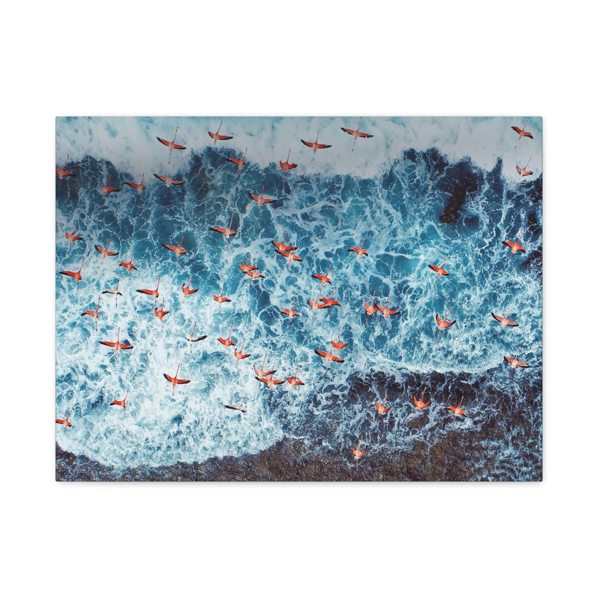 pink-flamingo-birds-canvas-wall-art-ocean-landscape-print-matte-stretched-home-decor-tropical-beach-painting-animal-wall-deco