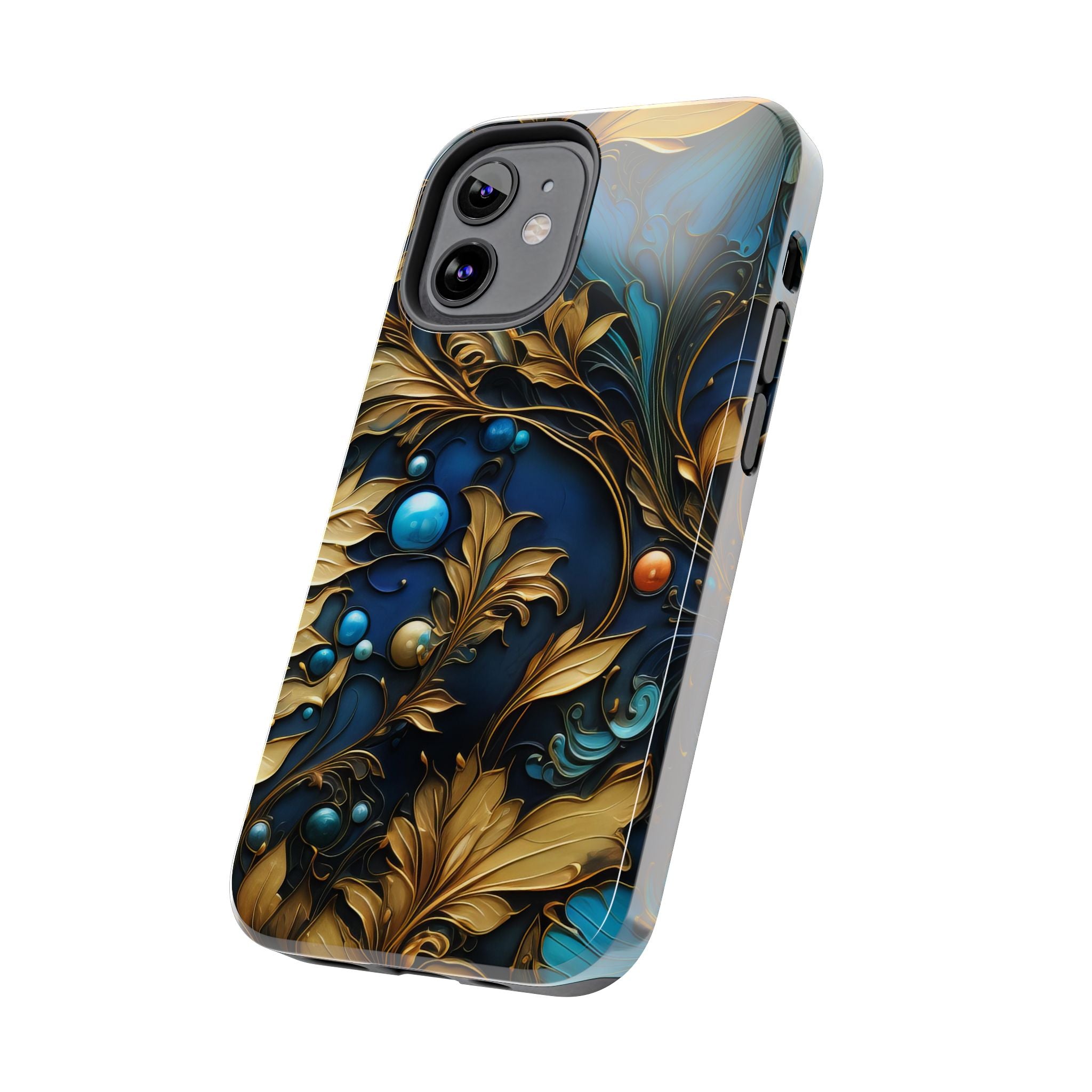 textured-art-nouveau-floral-tough-phone-case-cottagecore-iphone-case-unique-floral-phone-cover-vintage-style-iphone-case-prot