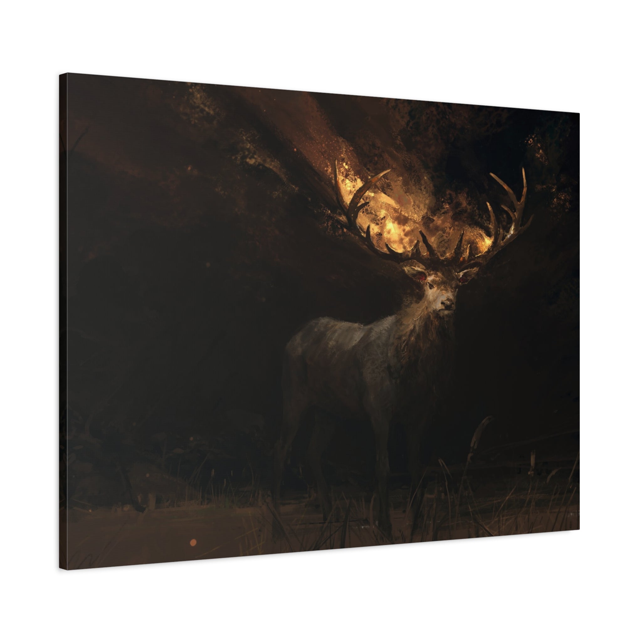 canvas-wall-art-decor-deer-fantasy-art-fire-stretched-canvas-unique-animal-print-matte-finish-home-wall-hanging-gift-for-natu