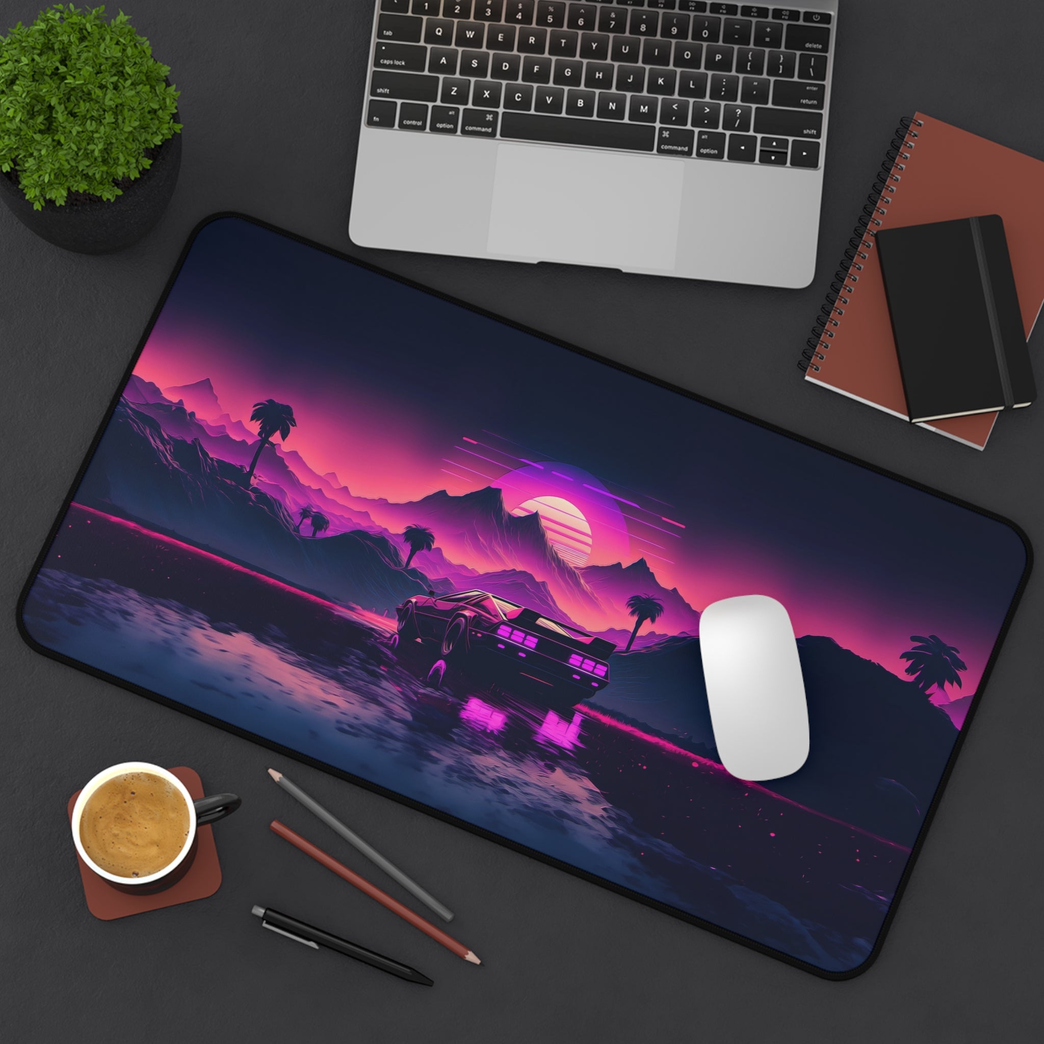 vibrant-vaporwave-mouse-pad-retrowave-delorean-desk-mat-neon-synthwave-desk-pad-vaporwave-sun-and-mountains-vaporwave-gift