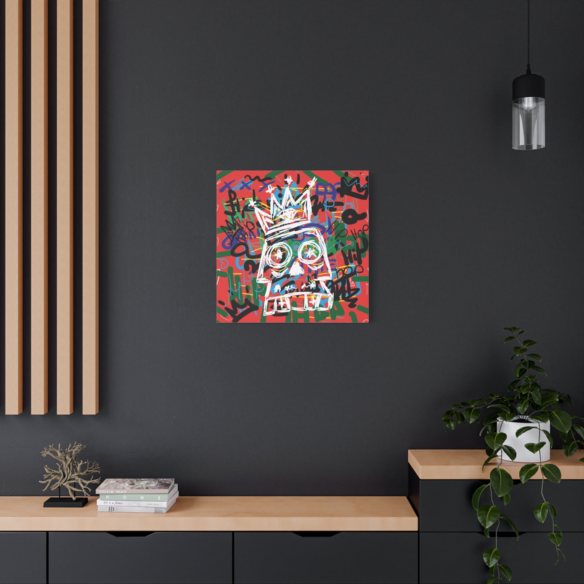 canvas-print-skull-with-crown-hip-hop-doodle-living-room-decor-graffiti-art-wall-art-poster-home-decoration-unique-gift