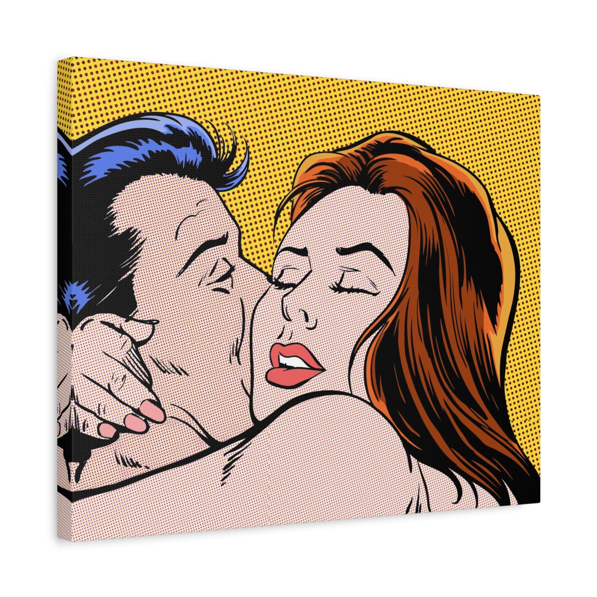 pop-art-canvas-print-retro-wall-art-stretched-matte-canvas-kiss-love-home-decor-wall-decor-poster-decorative-art-gift