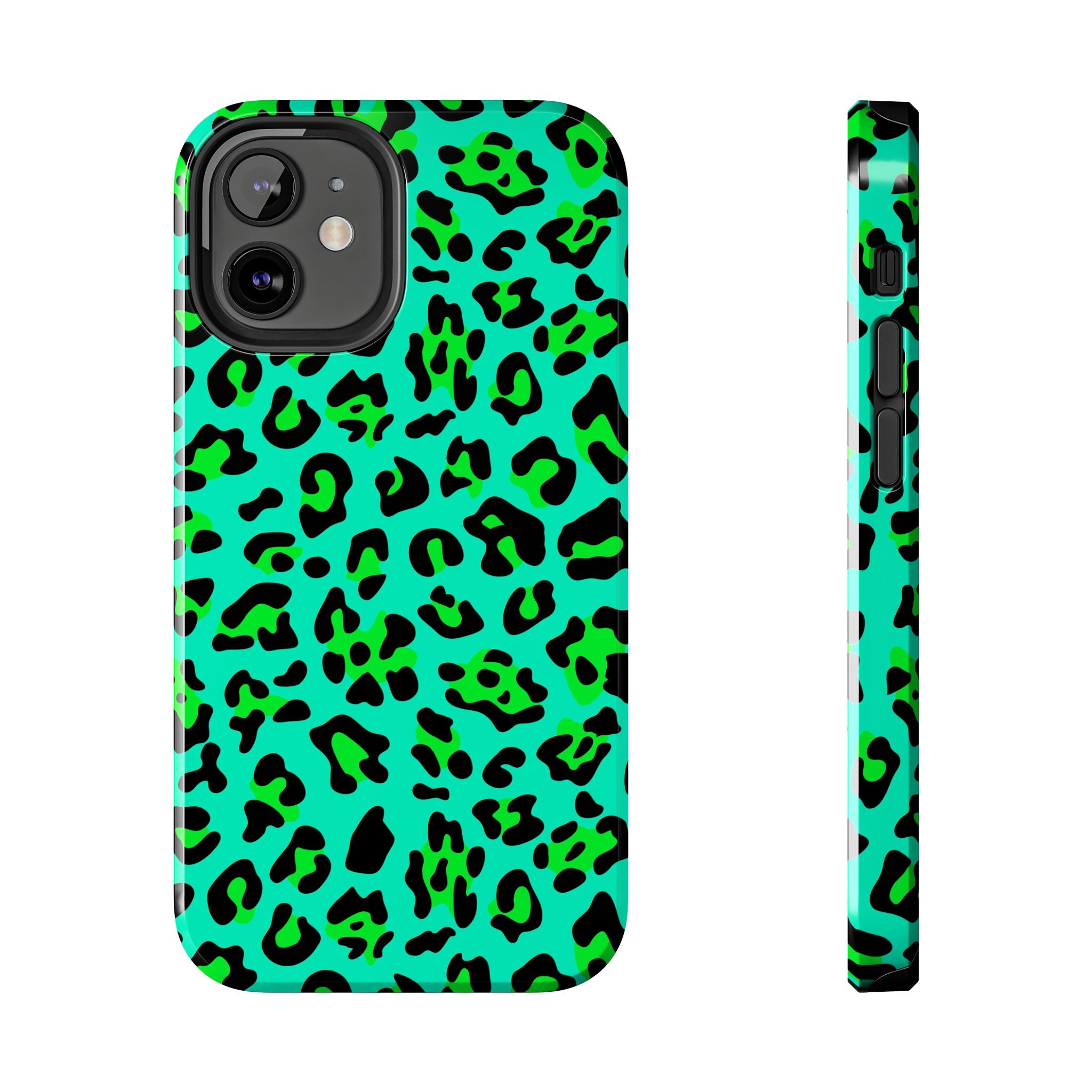 neon-green-teal-leopard-iphone-tough-case-stylish-phone-cover-protective-cellphone-case-trendy-smartphone-accessory-gift-for-