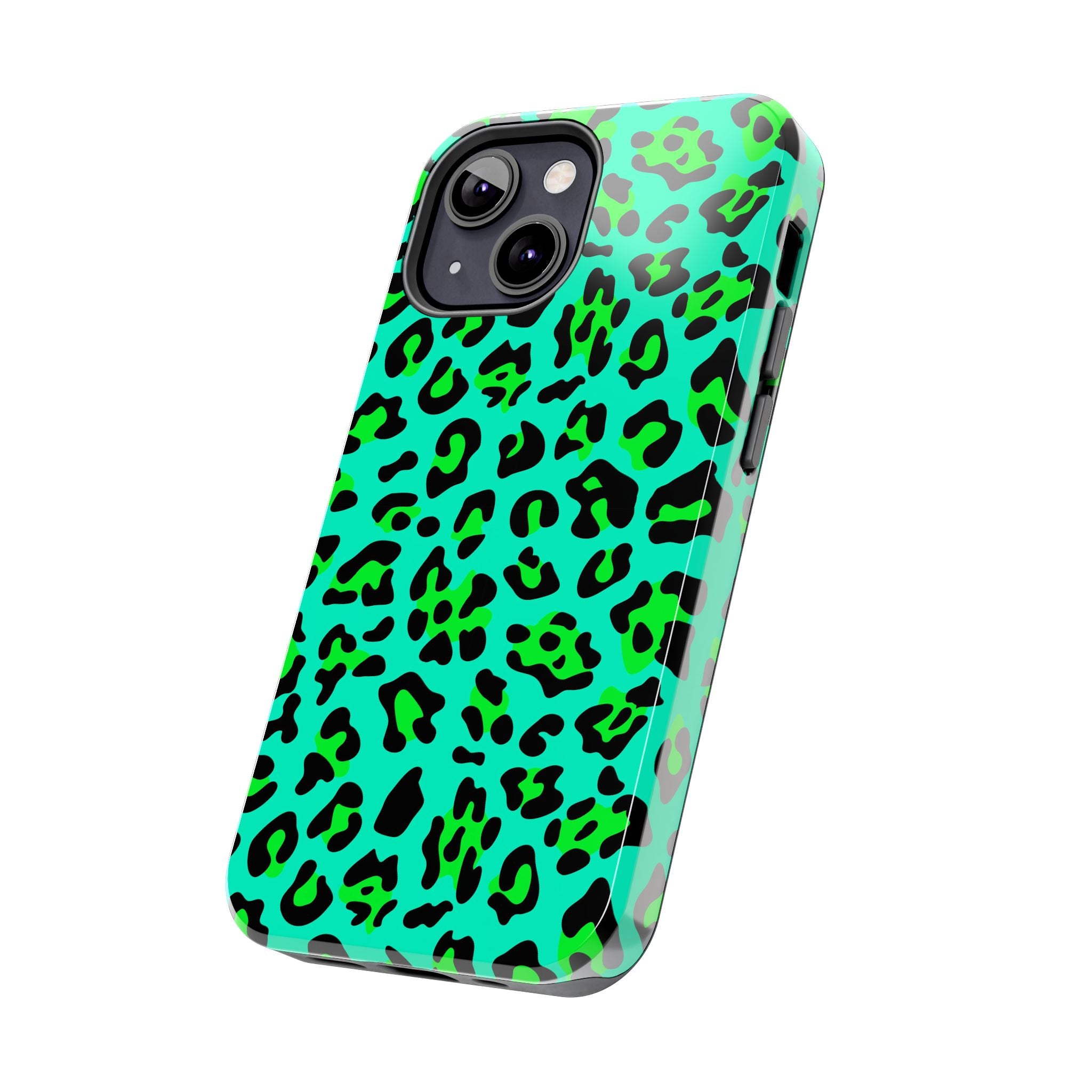 neon-green-teal-leopard-iphone-tough-case-stylish-phone-cover-protective-cellphone-case-trendy-smartphone-accessory-gift-for-