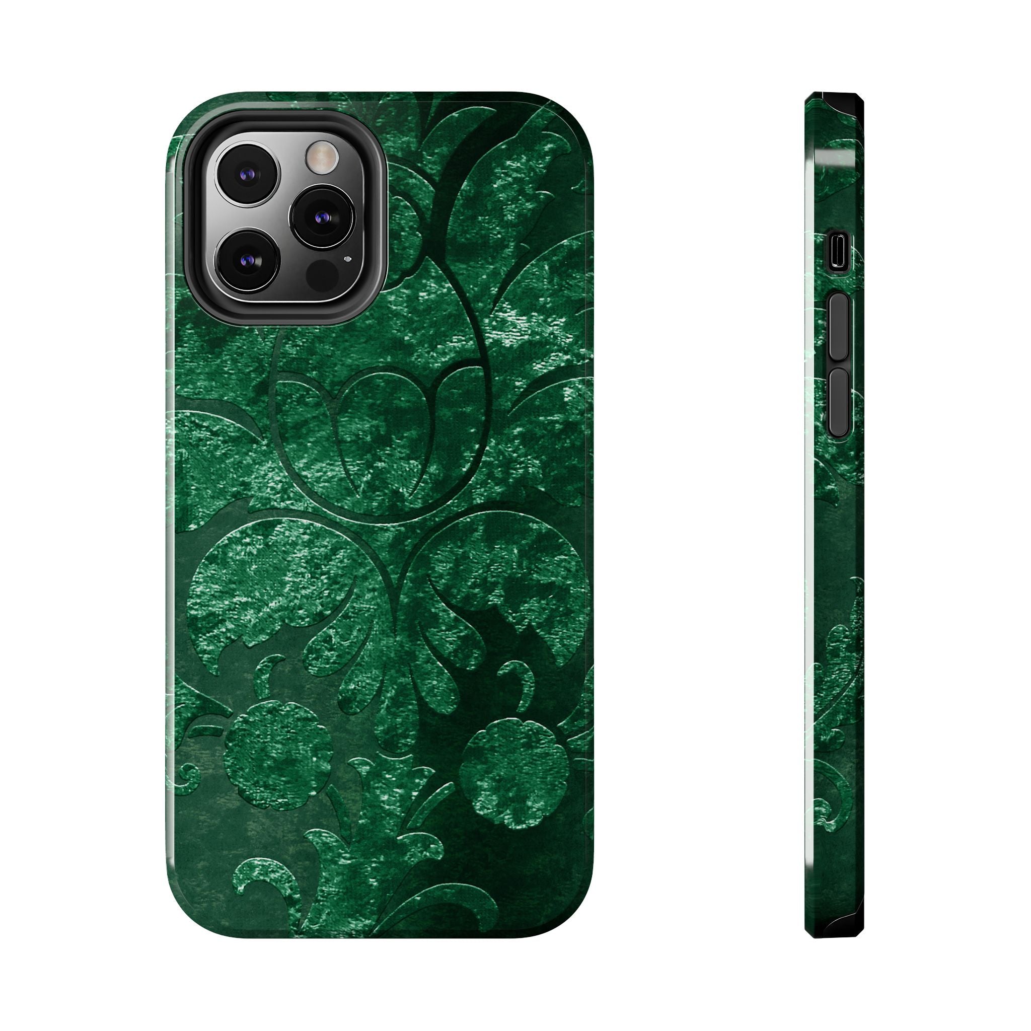 embossed-emerald-velvet-tough-iphone-case-protective-iphone-cover-heavy-duty-iphone-case-rugged-phone-case-durable-smartphone