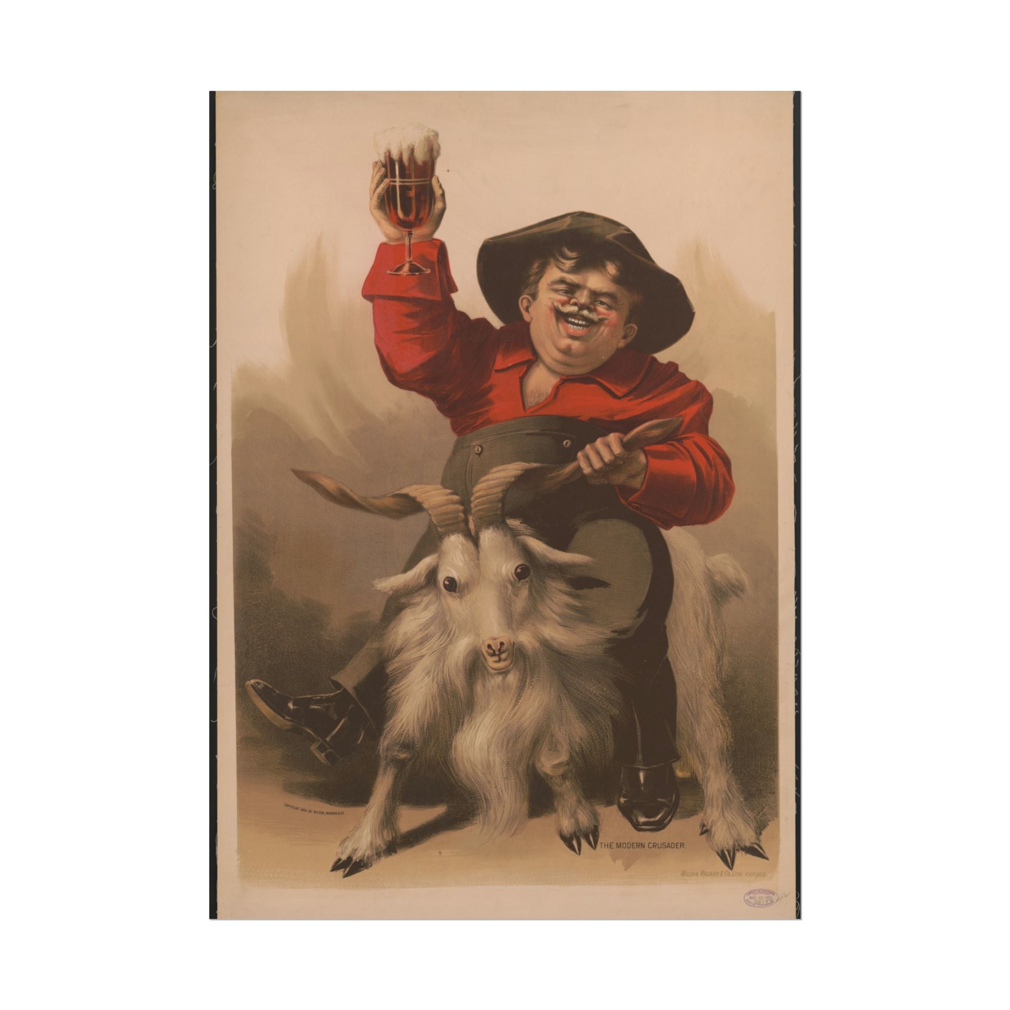 vintage-poster-print-modern-crusader-beer-wall-art-bar-decor-living-room-decor-alcohol-gift-poster-gift-fun-wall-art