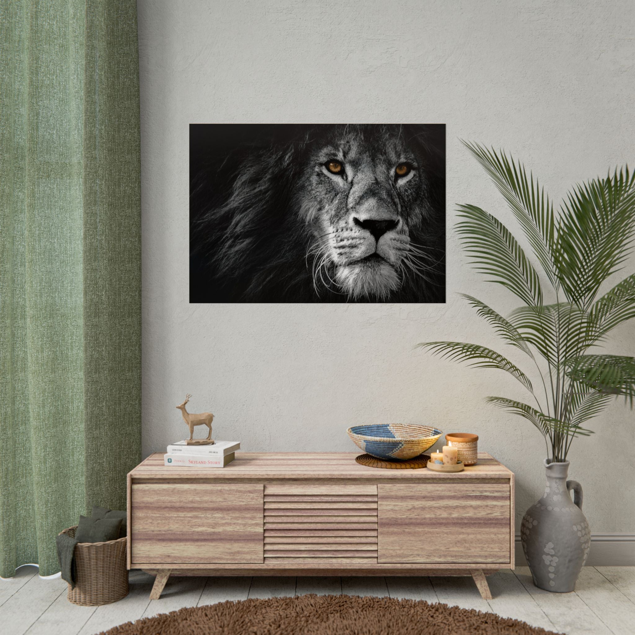 poster-print-lion-wall-art-black-and-white-monochrome-decor-living-room-decor-lion-poster-jungle-animal-art-print-wildlife-sa