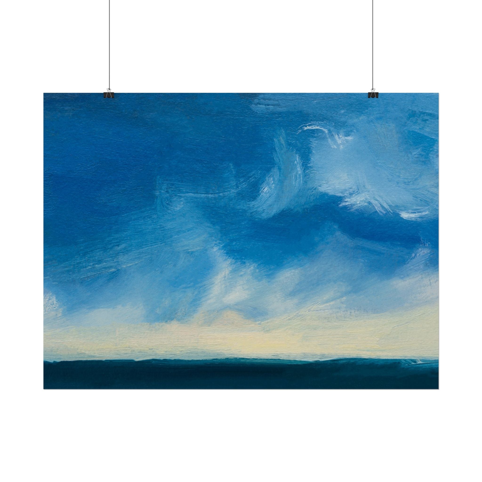 Blue Abstract Poster Print - Ocean and Sky, Home Decor, Office Wall Art, Gift for Art Lovers, Blue Room Decor, Abstract