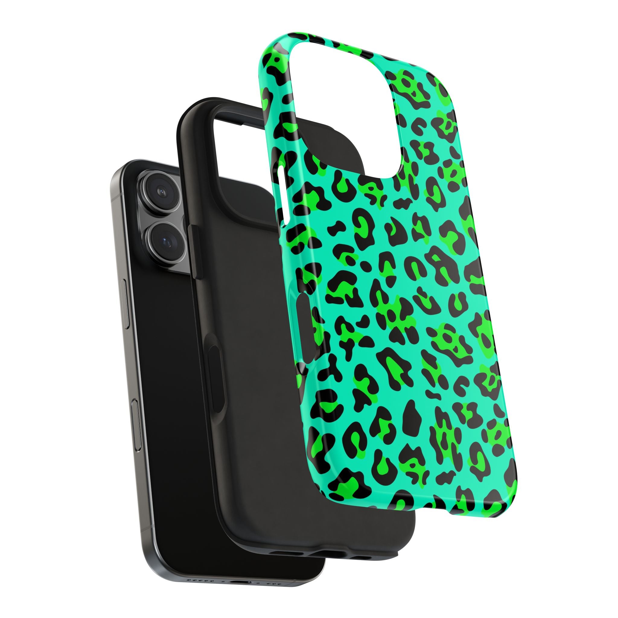 neon-green-teal-leopard-iphone-tough-case-stylish-phone-cover-protective-cellphone-case-trendy-smartphone-accessory-gift-for-