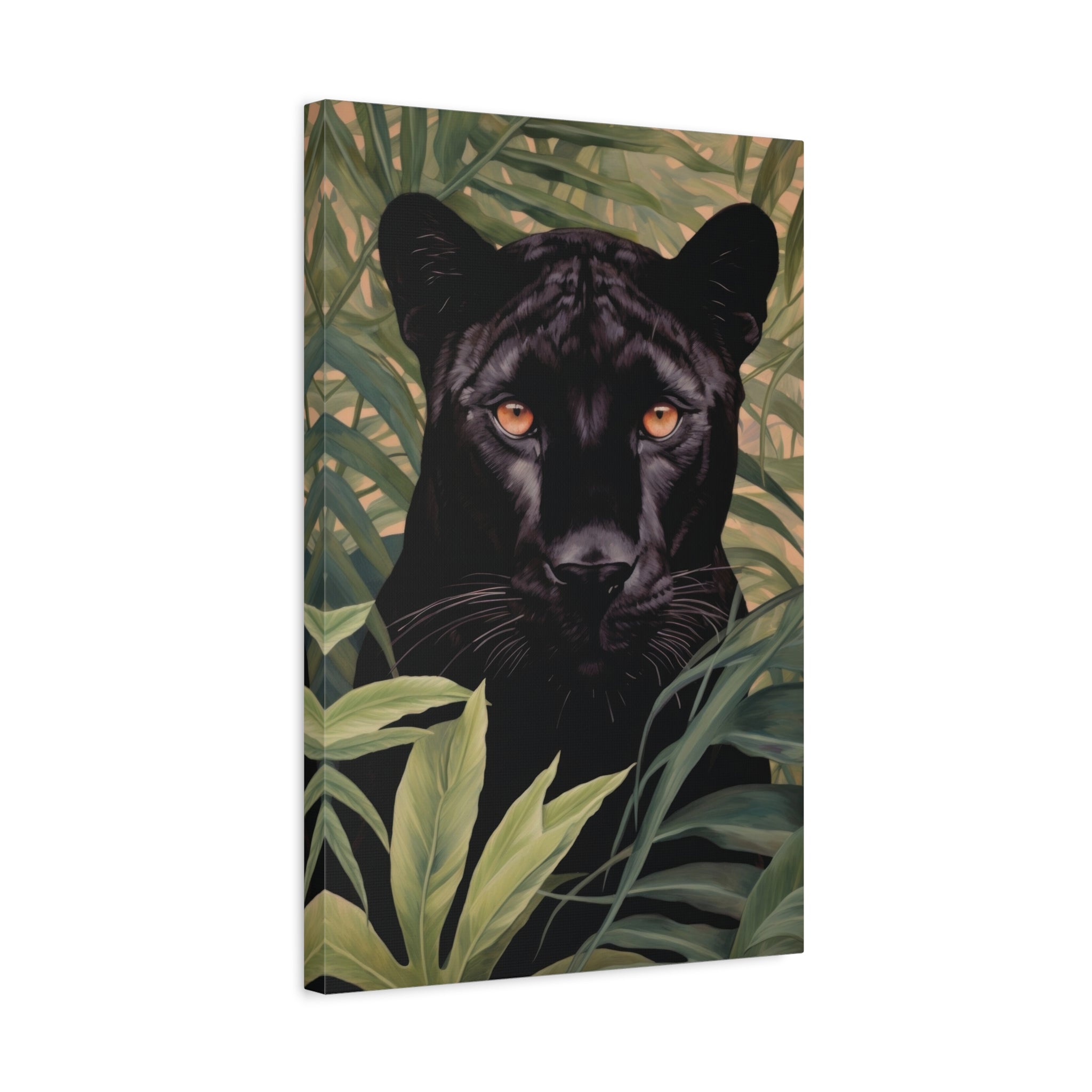 canvas-wall-art-black-panther-in-jungle-african-animal-decor-print-matte-stretched-canvas-wall-hanging-wildlife-theme