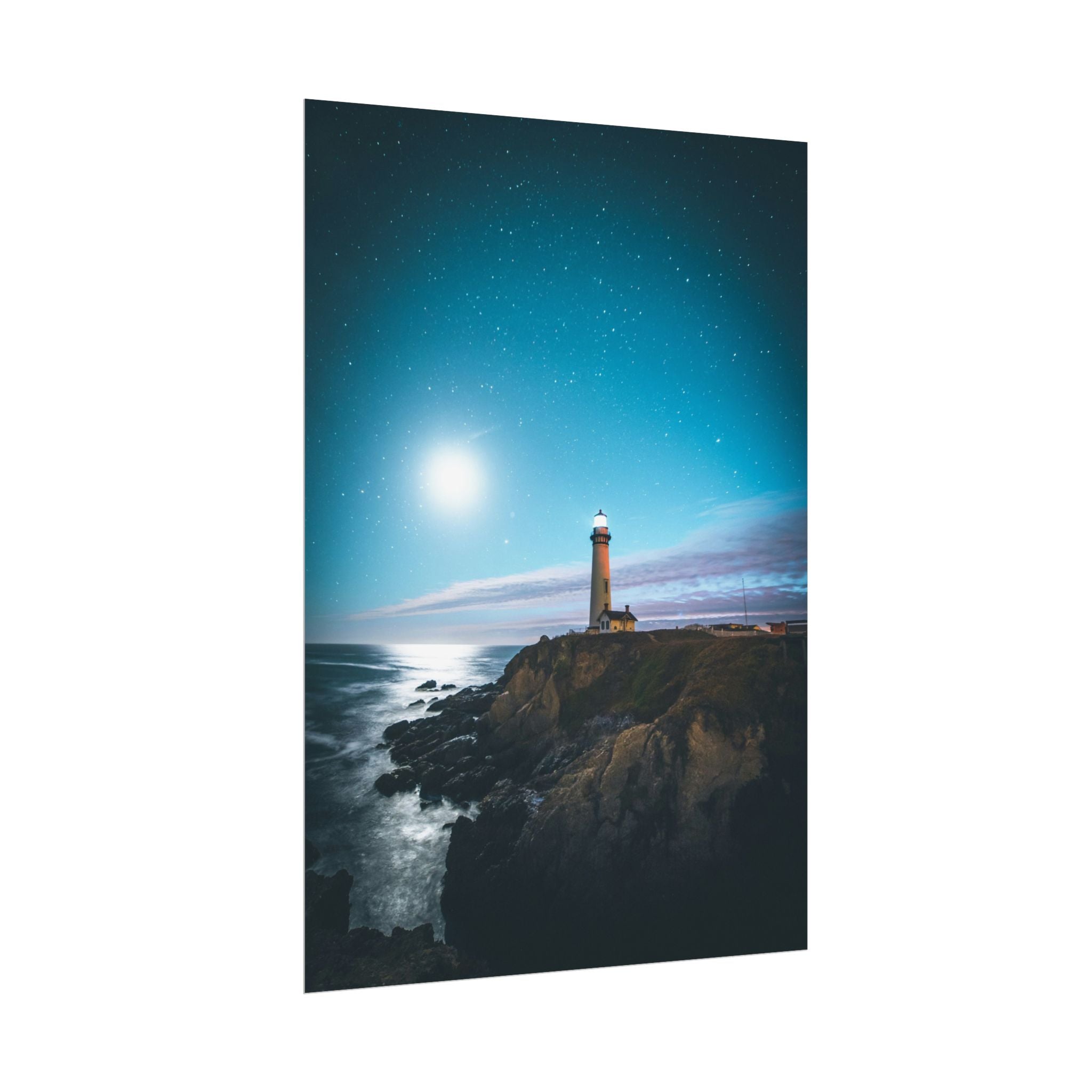 lighthouse-on-rock-poster-print-coastal-wall-art-nautical-wall-decor-beach-house-decoration-seaside-wall-ocean-wall-art