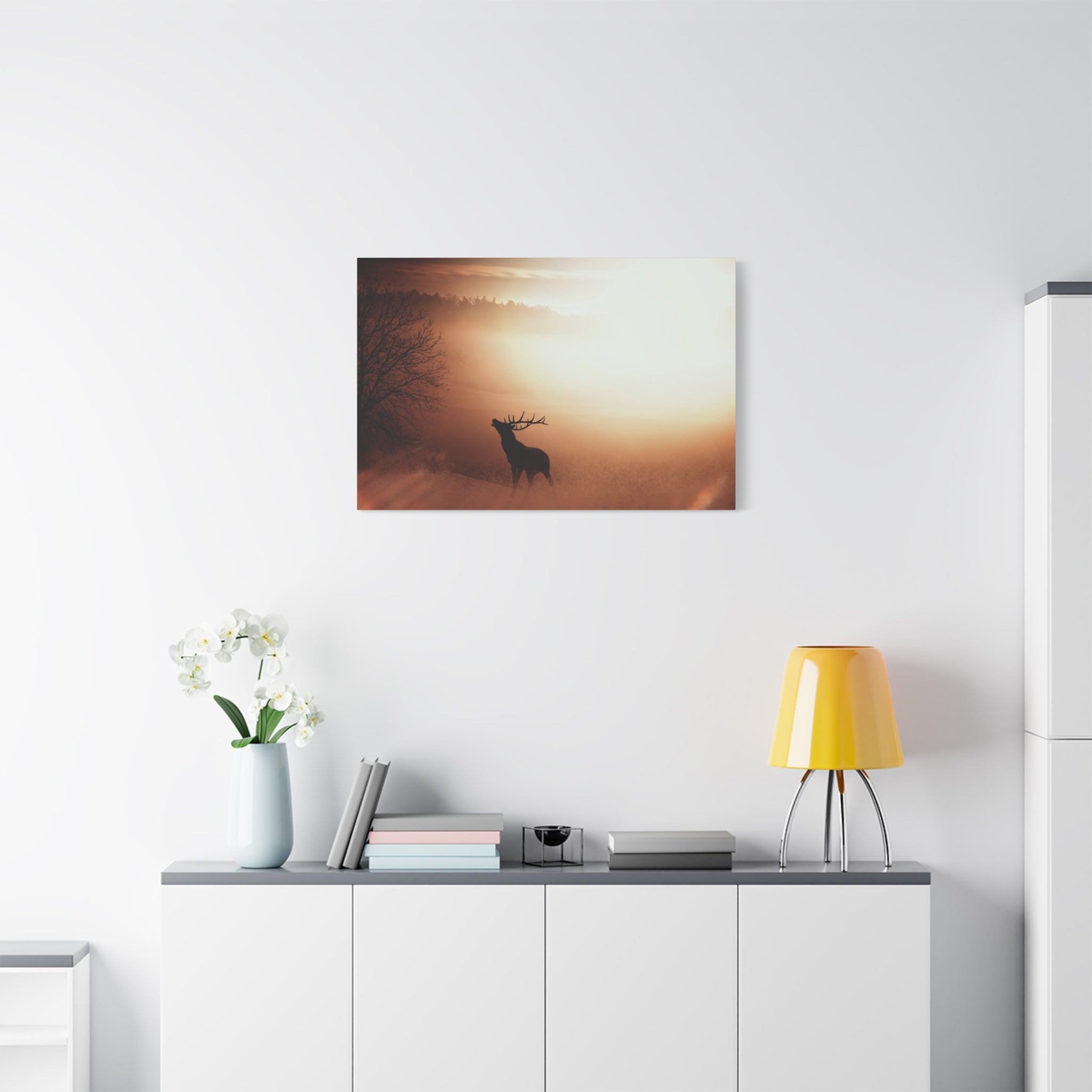 canvas-print-elk-in-forest-nature-home-decor-animal-wall-art-wildlife-decor-matte-stretched-canvas