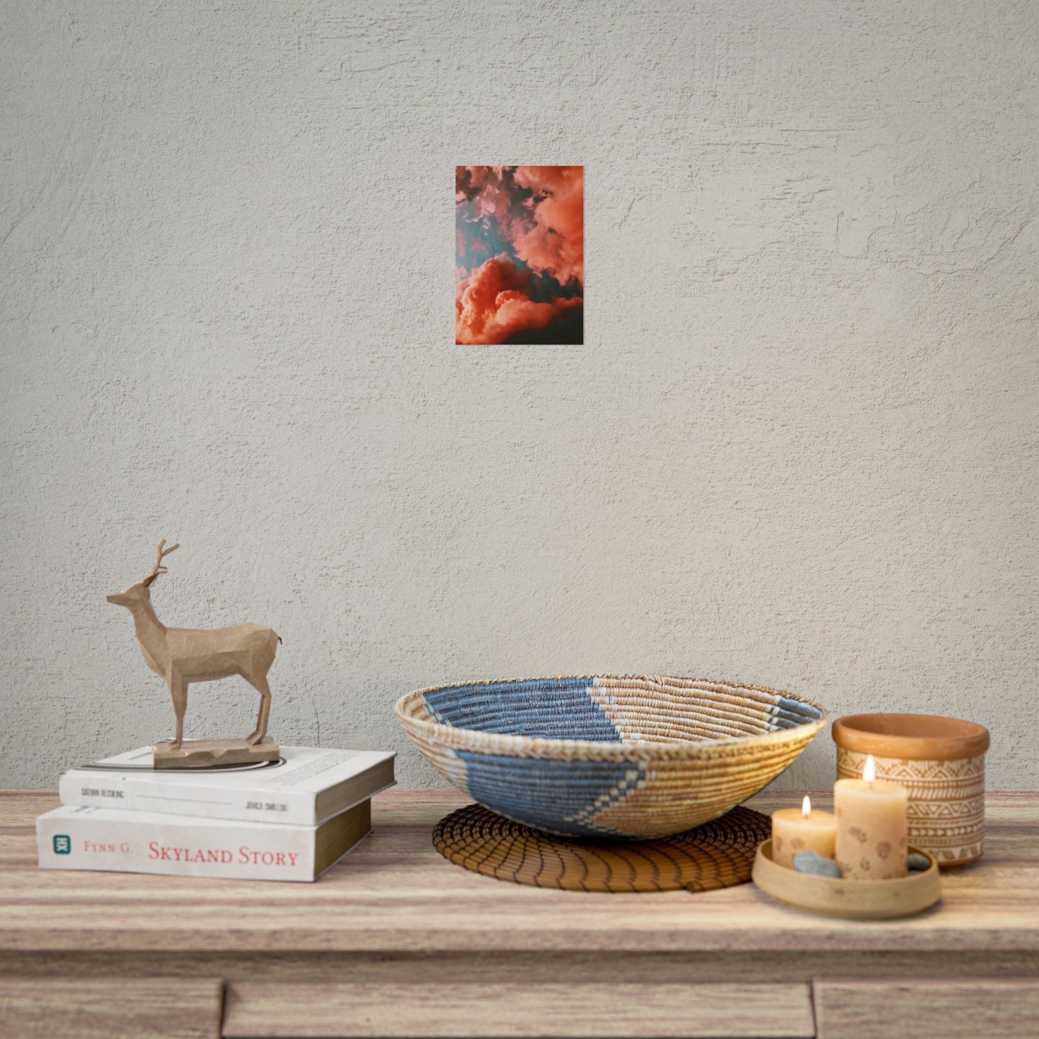 pinkish-cloud-sunset-poster-print-pink-wall-art-sunset-artwork-home-wall-decor-room-decoration-wall-hanging