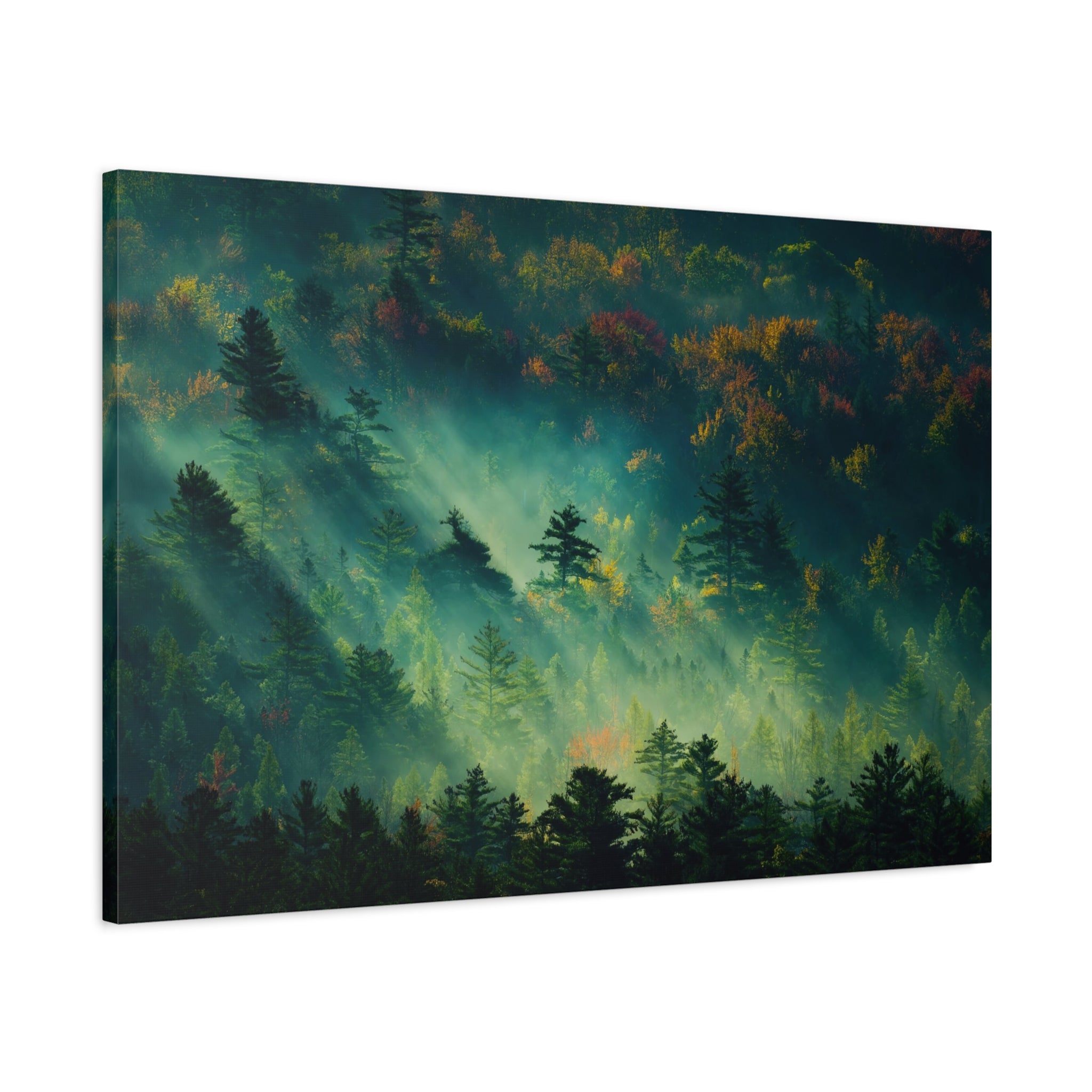 canvas-print-foggy-forest-nature-mist-wall-art-matte-stretched-canvas-landscape-scenery-woods-decor-nature-lover-gift-rustic-