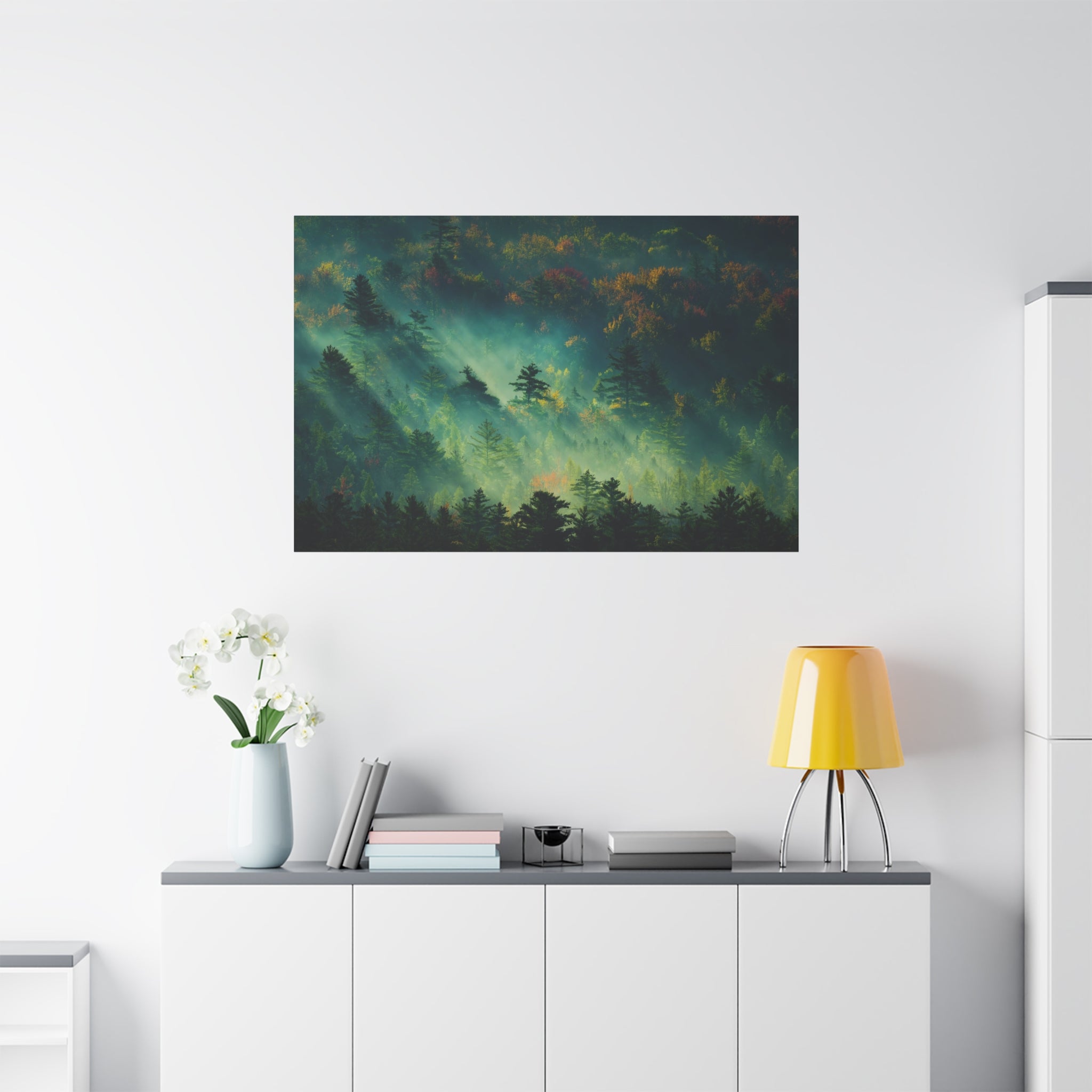 canvas-print-foggy-forest-nature-mist-wall-art-matte-stretched-canvas-landscape-scenery-woods-decor-nature-lover-gift-rustic-