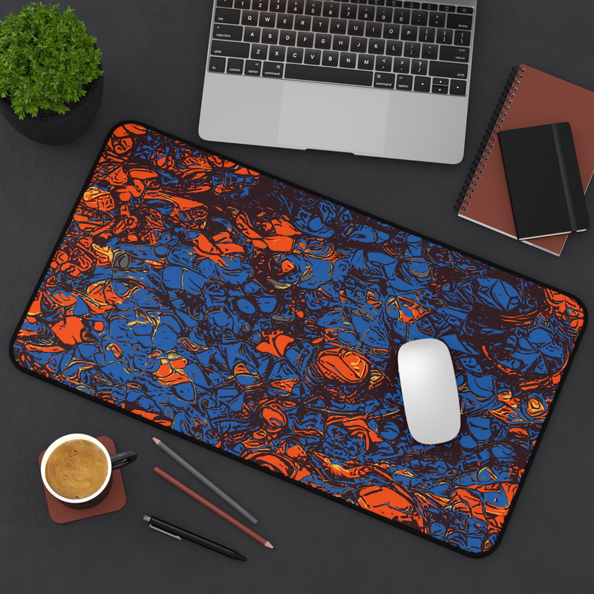retro-abstract-art-mouse-pad-vintage-colors-desk-mat-colorful-retro-desk-pad-modern-minimalist-mousepad-mixed-orange-blue