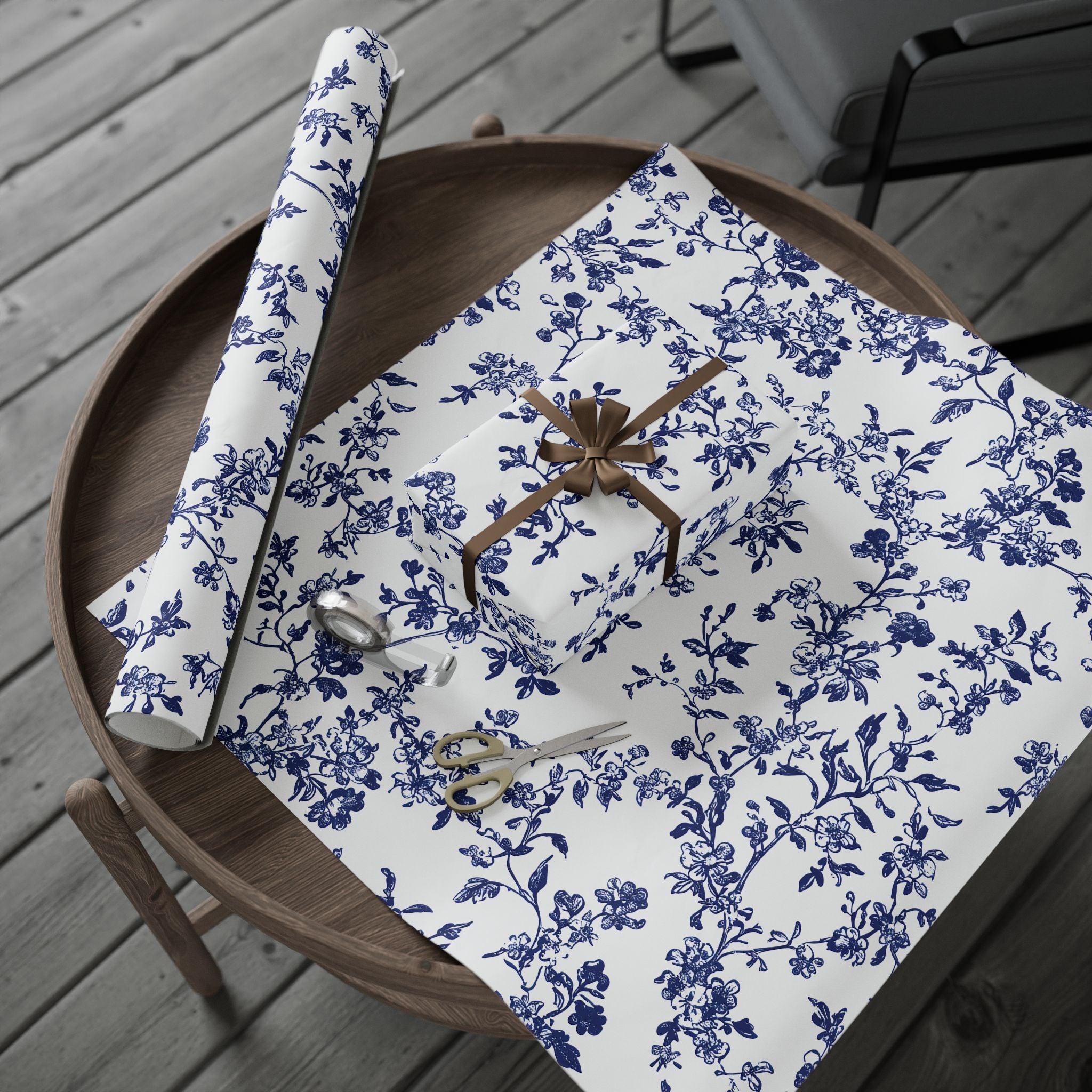 wrapping-papers-blue-french-toile-floral-elegant-gift-wrap-holiday-gift-wrap-birthday-wrapping-paper-wedding-gift-wrap-christ