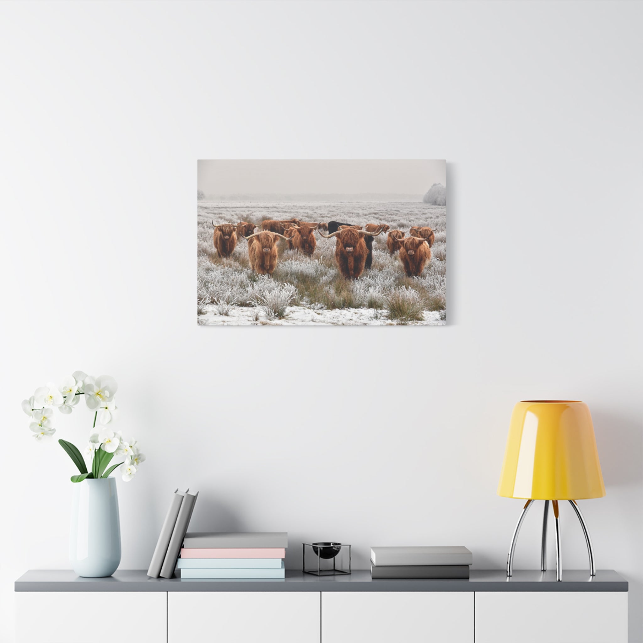 canvas-wall-art-scottish-highland-cow-longhorn-home-decor-stretched-matte-canvas-print-wall-hanging-farmhouse-art-rustic