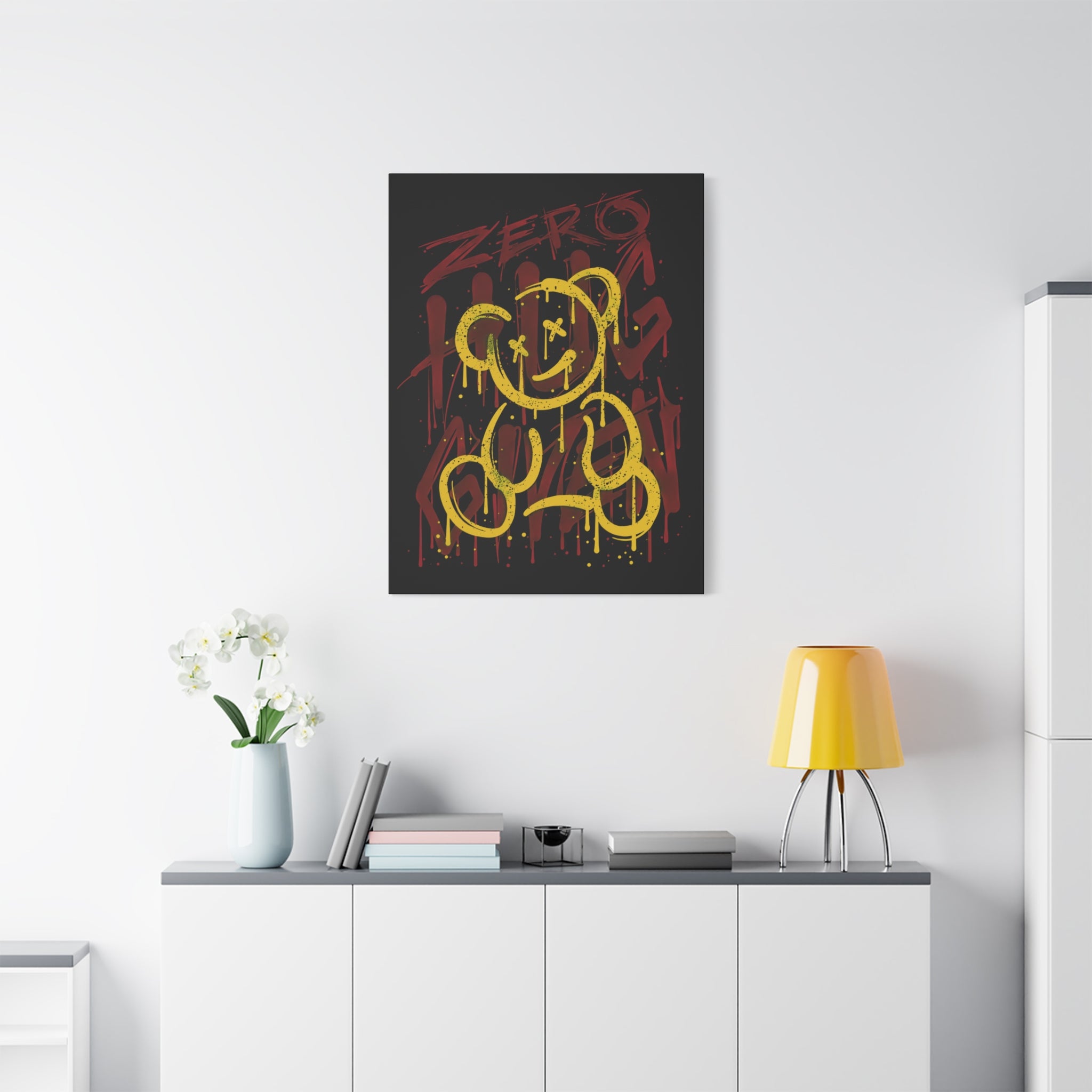 canvas-art-zero-hug-given-teddy-bear-print-graffiti-wall-art-fun-wall-art-moody-wall-art-canvas-print-canvas-wall-decor