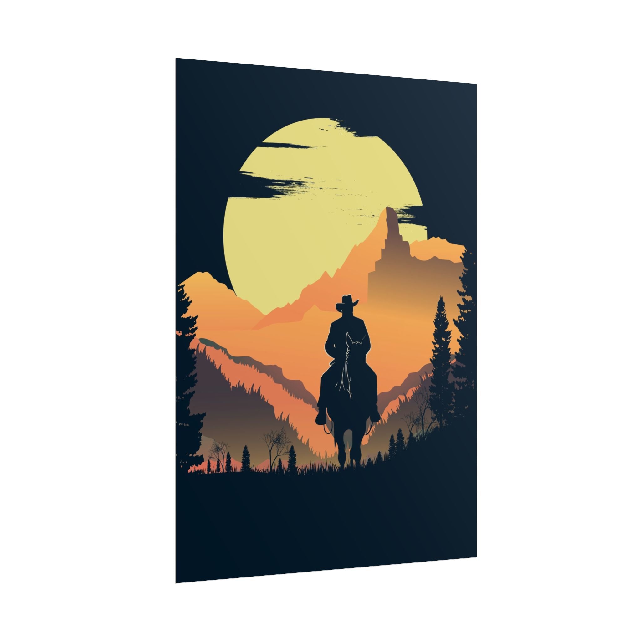 cowboy-western-poster-wall-decor-poster-print-rustic-southwestern-home-decoration-texas-desert-landscape-farmhouse-decor