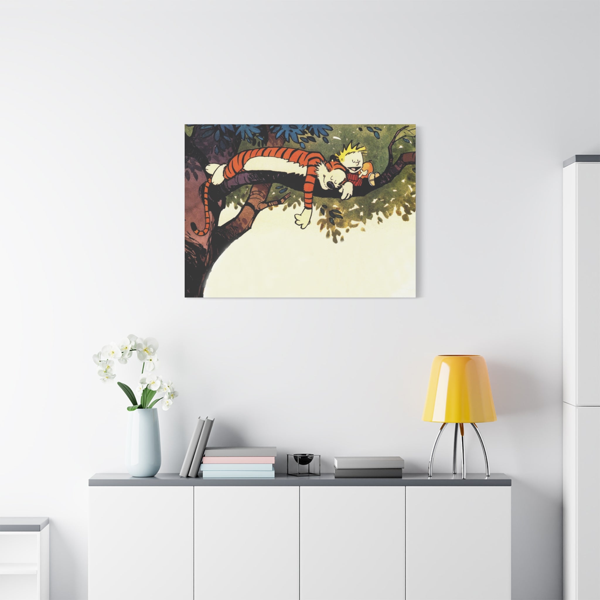 Calvin and Hobbes Canvas Wall Art - Nostalgic Comic Book Poster for Kids Room & Nursery Room Decor - Adventure Theme Print